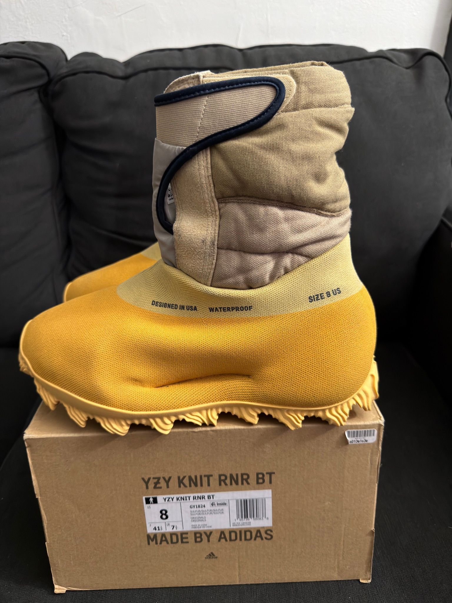 Size 8 Adidas Yeezy Knit Rnr boot Sulfur  Whatnot: Shop, Sell, Connect