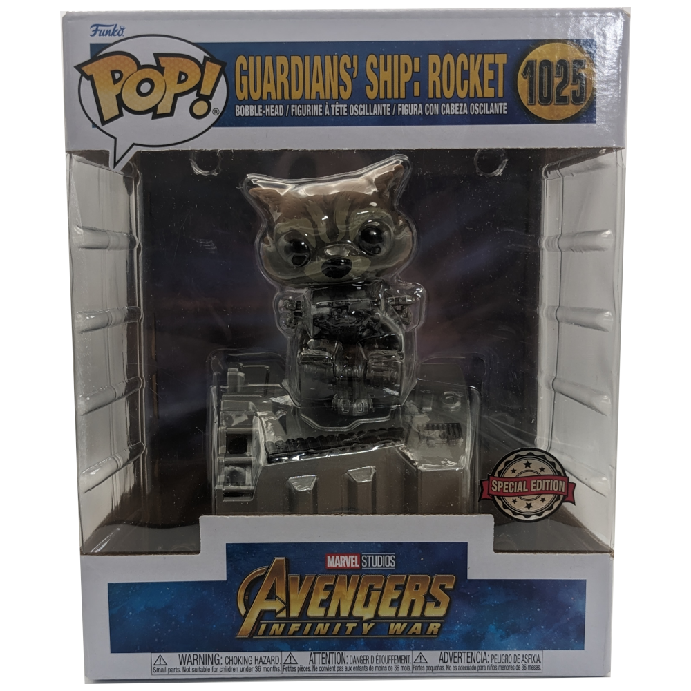 Figura Vinilo Coleccionable 9.5 Cm Funko Pop! Deluxe: Marvel - Nave De Guardianes De La Galaxia Con Rocket Raccoon - Coleccionable Infinity War Funko Pop Rocket Raccoon
