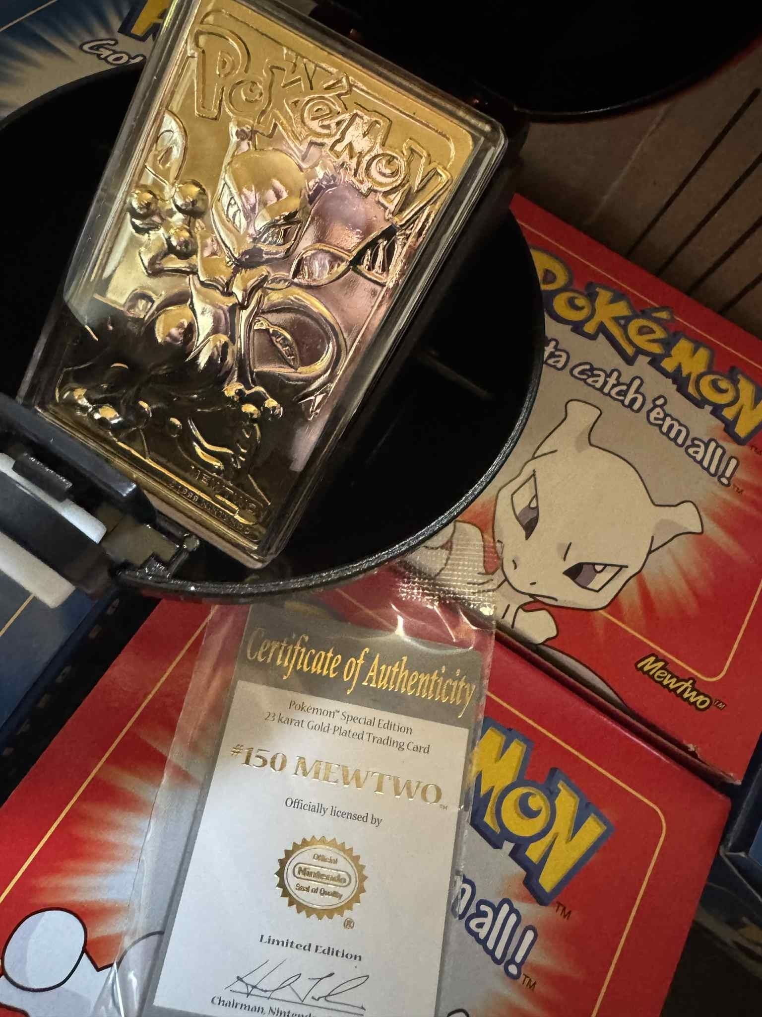 pokemon special edition 23 karat gold plated trading card mewtwo Pokemon 23K Gold-Plated Trading Card Limited Edition main image 1