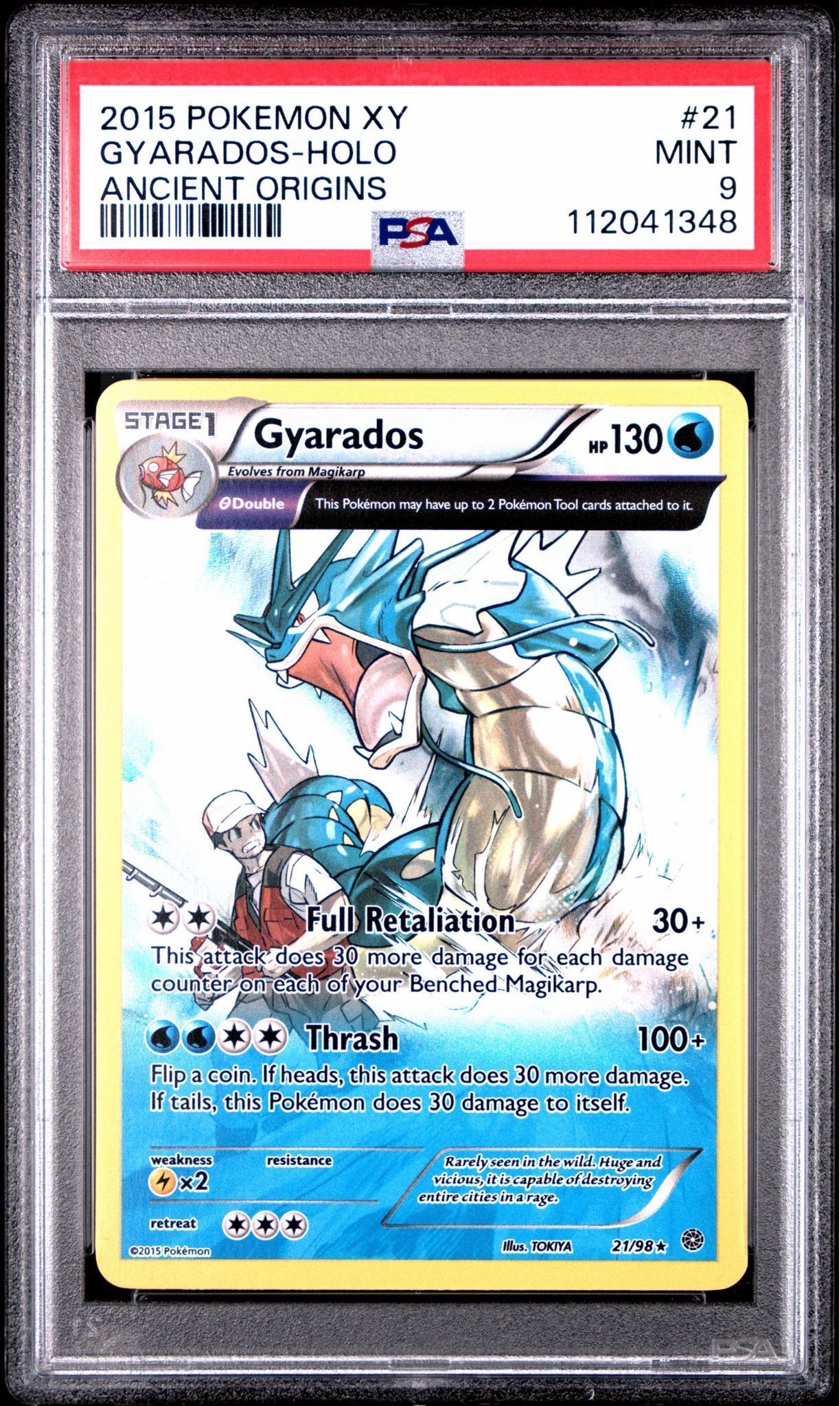 2015 POKEMON XY ANCIENT ORIGINS #21 GYARADOS-HOLO ANCIENT ORIGINS