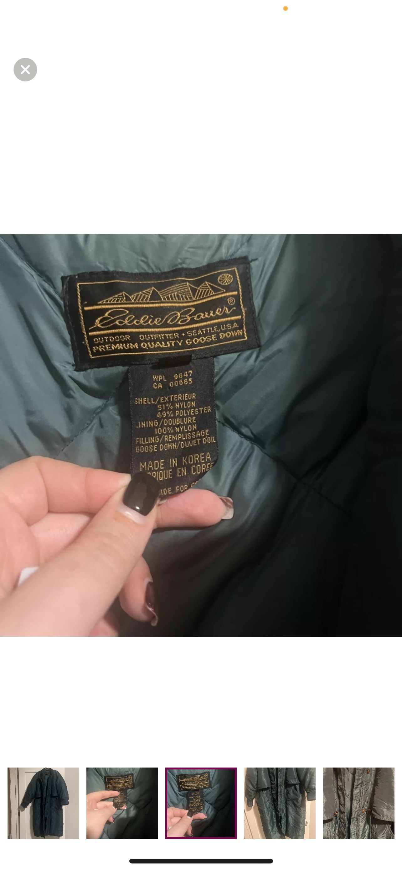Eddie Bauer PREMIUM QUALITY GOOSE DOWN guaranteed 