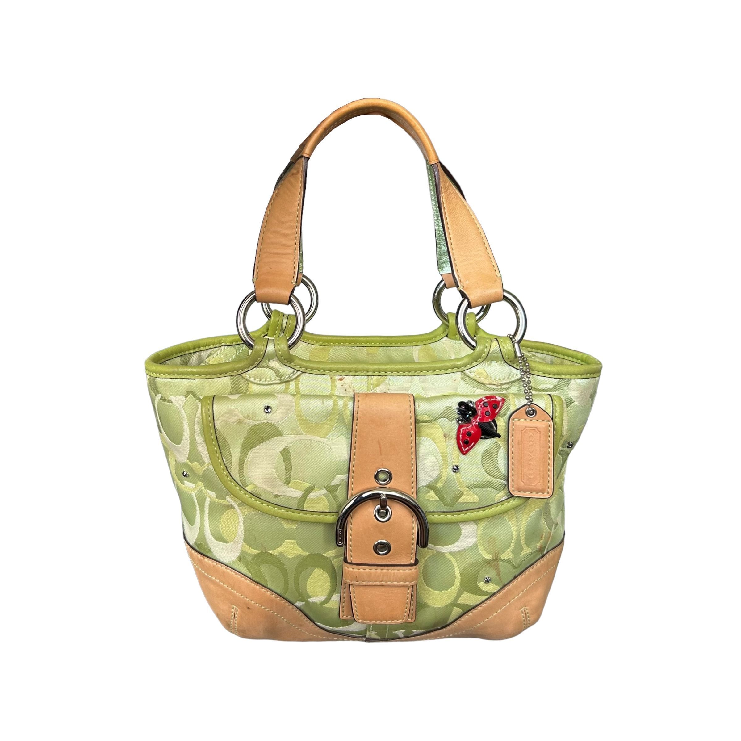 2004 Coach Rare Limited Edition Green Ladybug Soho Signature