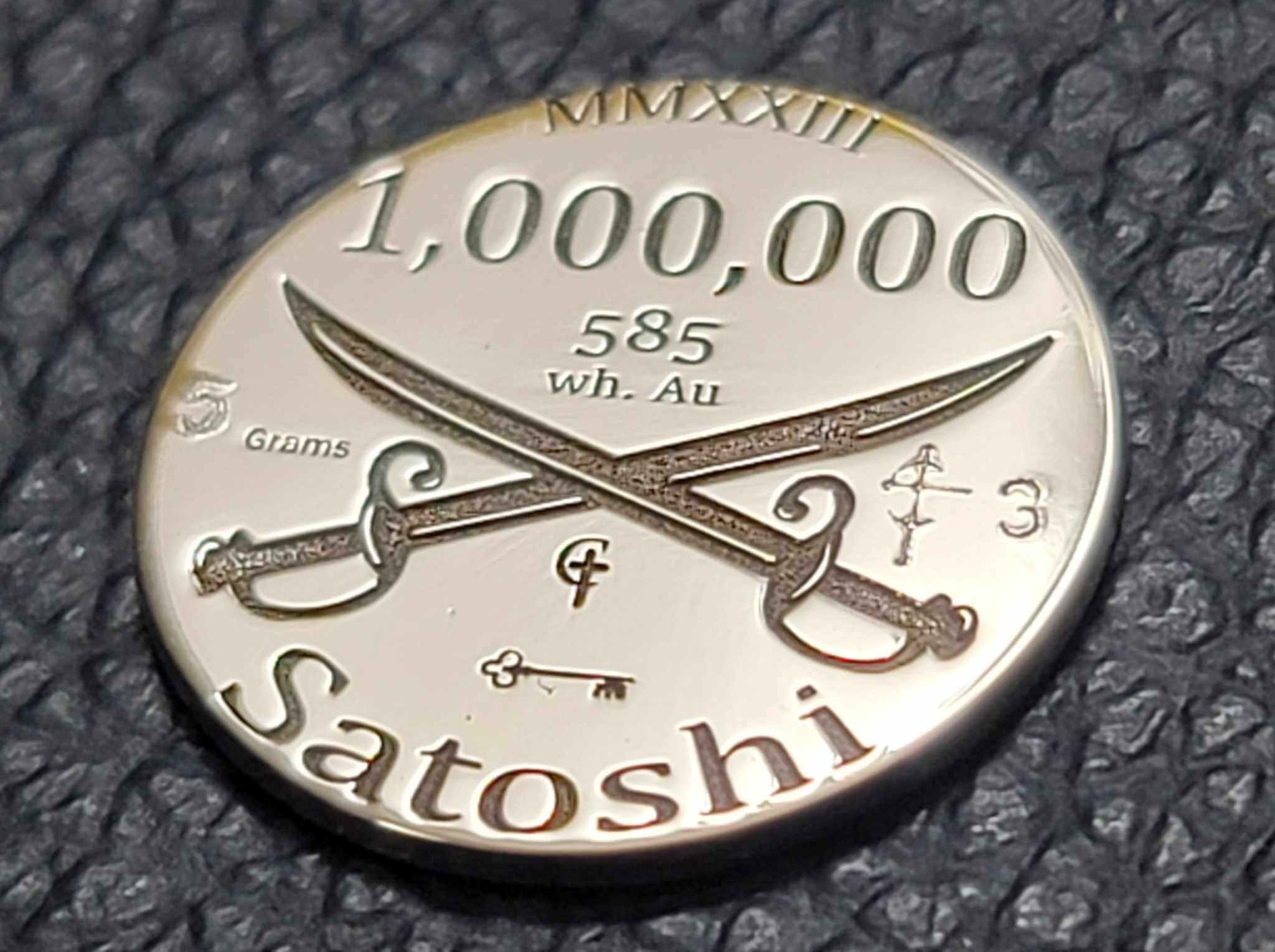 2023 CT 5 gram 14k White Gold Physical Bitcoin Cold Storage 