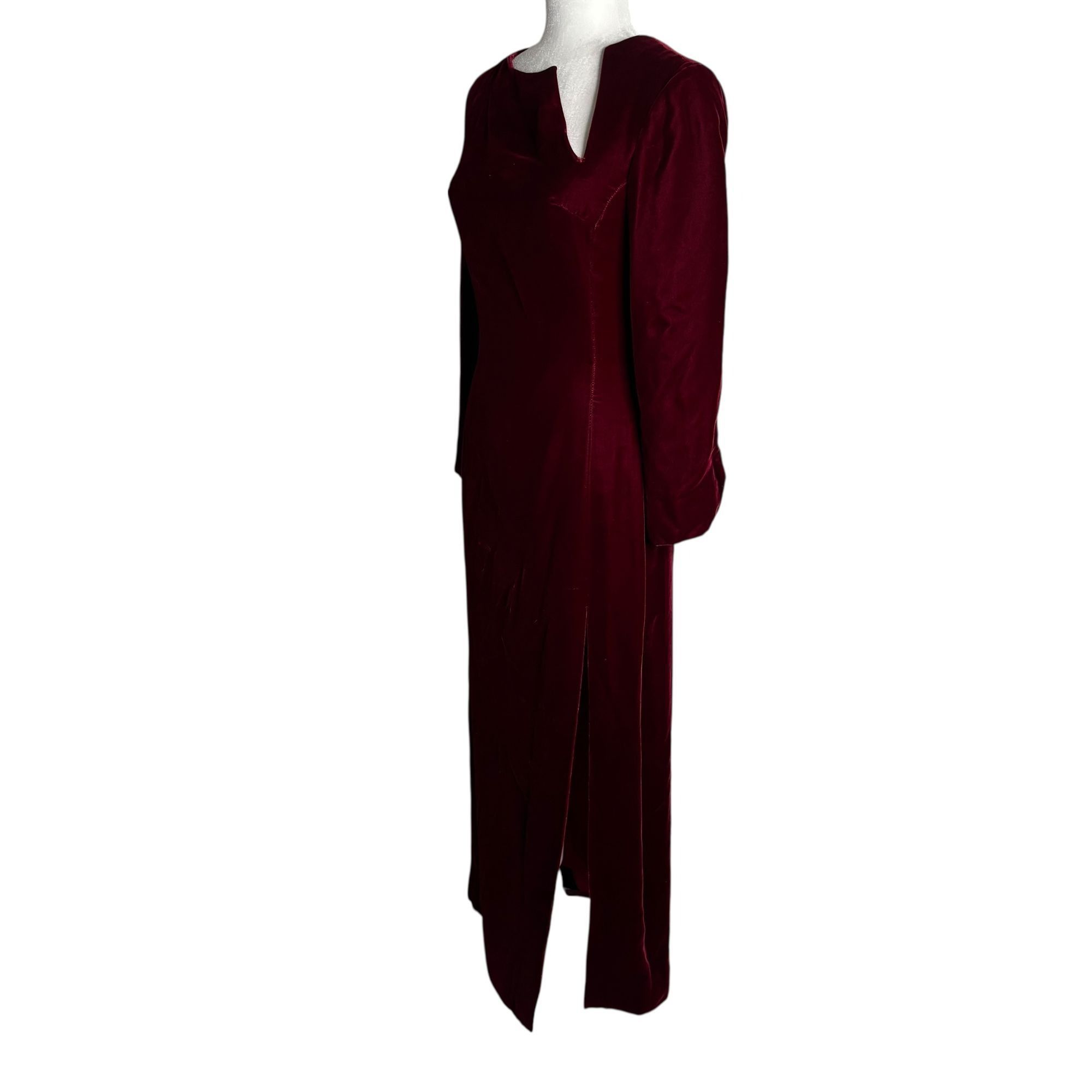 princess polly baby blue dress Square Neck Velvet Dress,French Vintage Red Dress,Autumn Winter Long S –  Simplepromdress main image 1