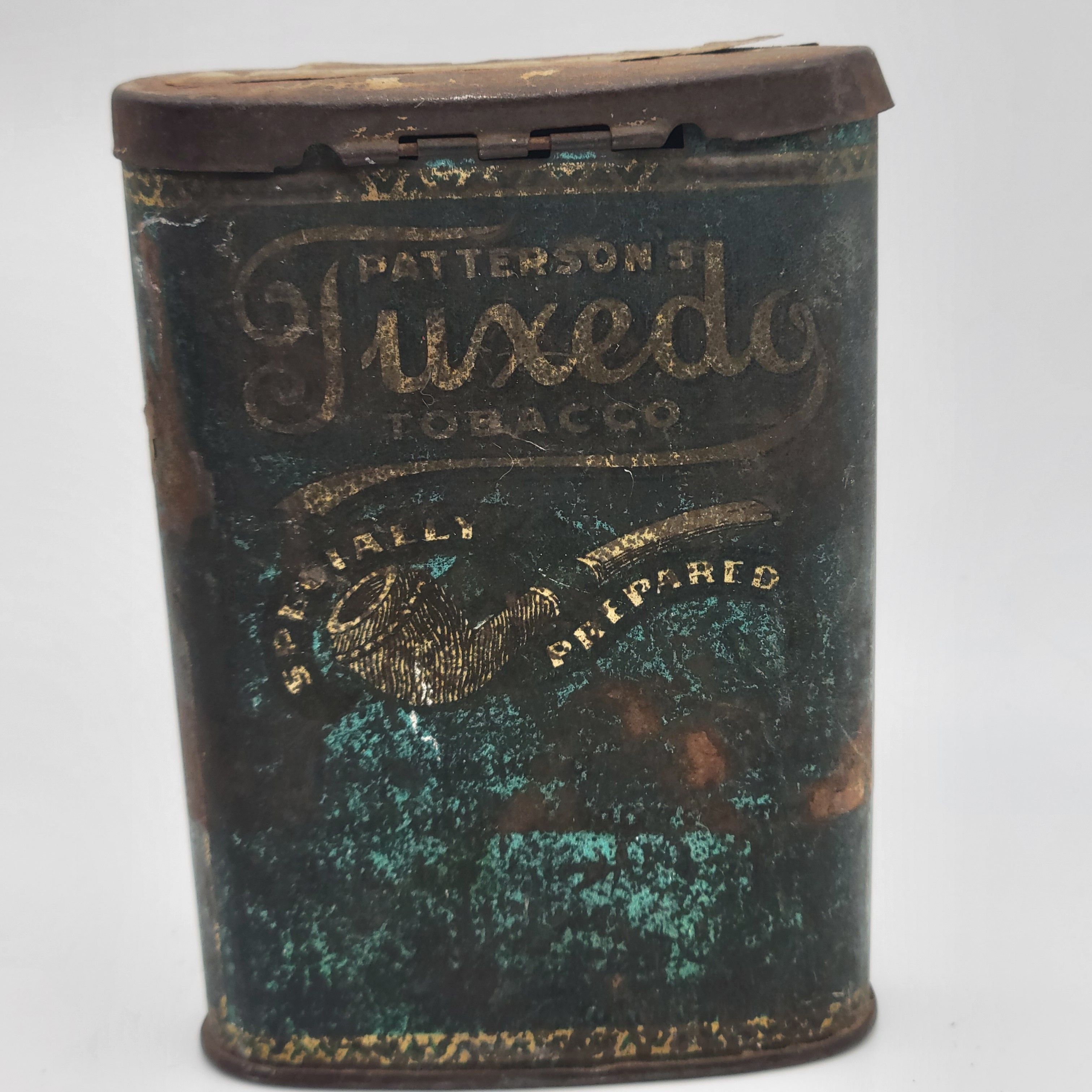 tuxedo tobacco tin Lot Of 3 Vintage Vertical Pocket Tobacco Tins Patina Rust 4.25