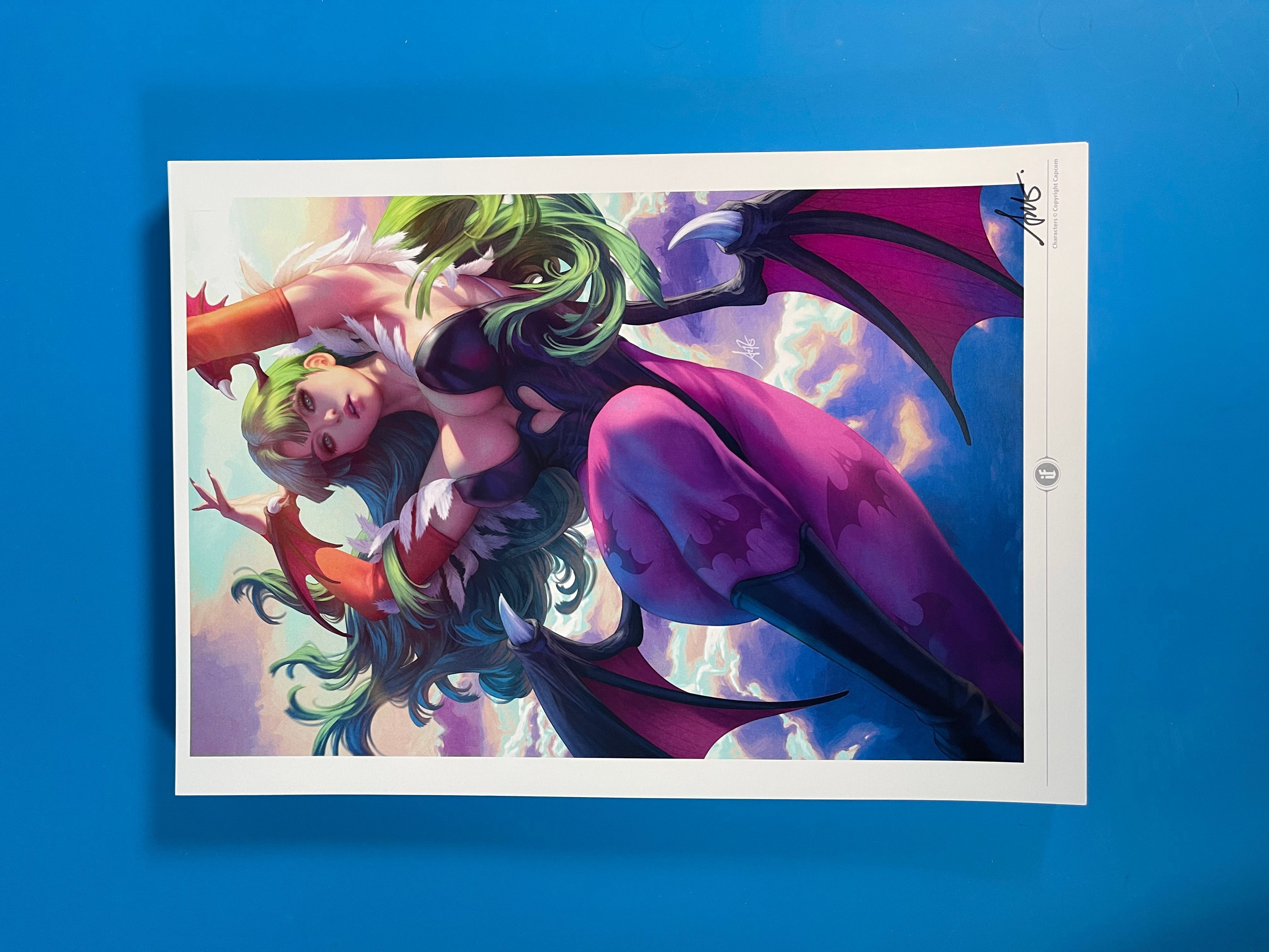 PRINT! Darkstalkers: Morrigan #1 cover art by Artgerm SIGNED