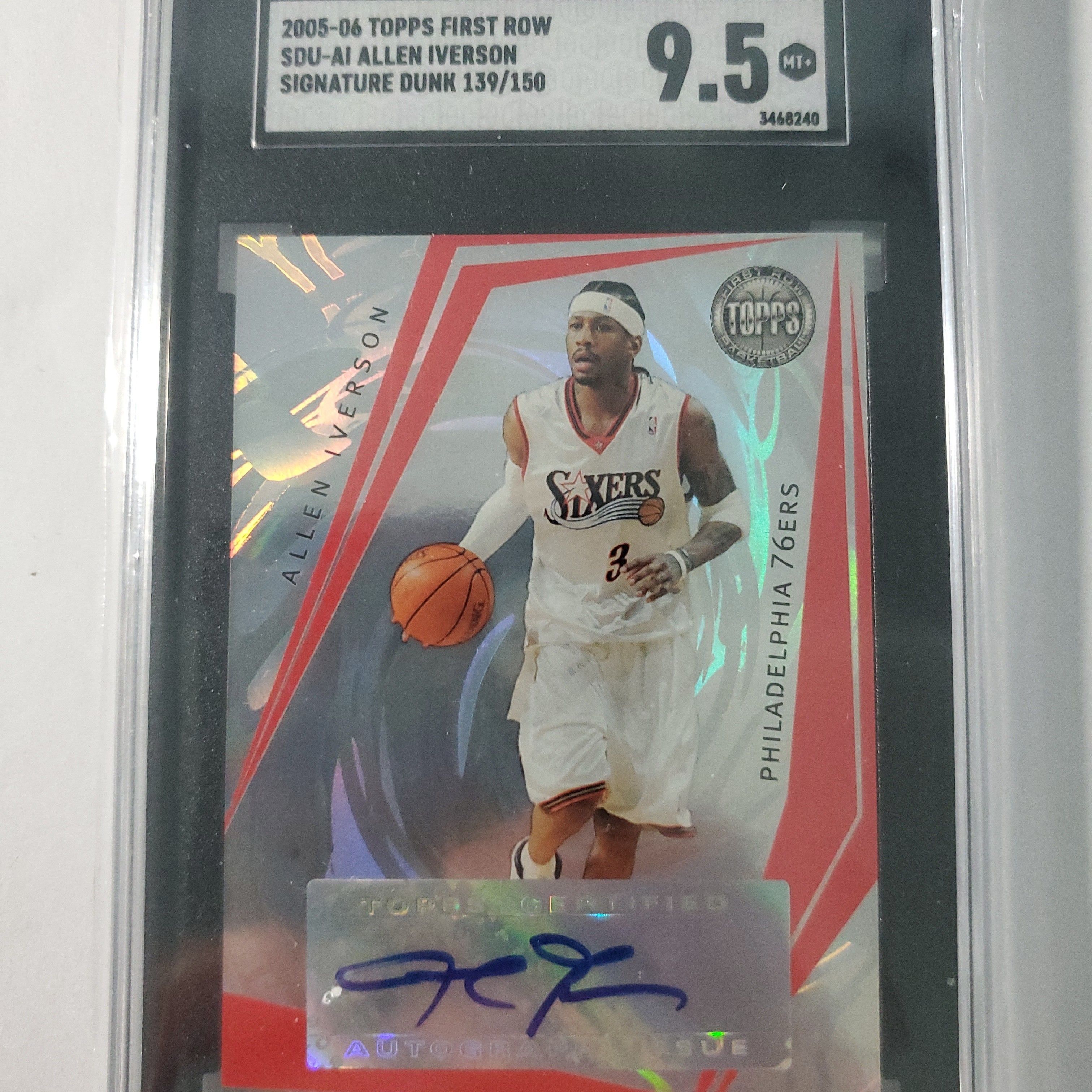 2005-06 Topps First Row Allen Iverson 139/150 SGC Sig. Dunk 9.5 · Whatnot:  Shop, Sell, Connect, image size:3024x3024