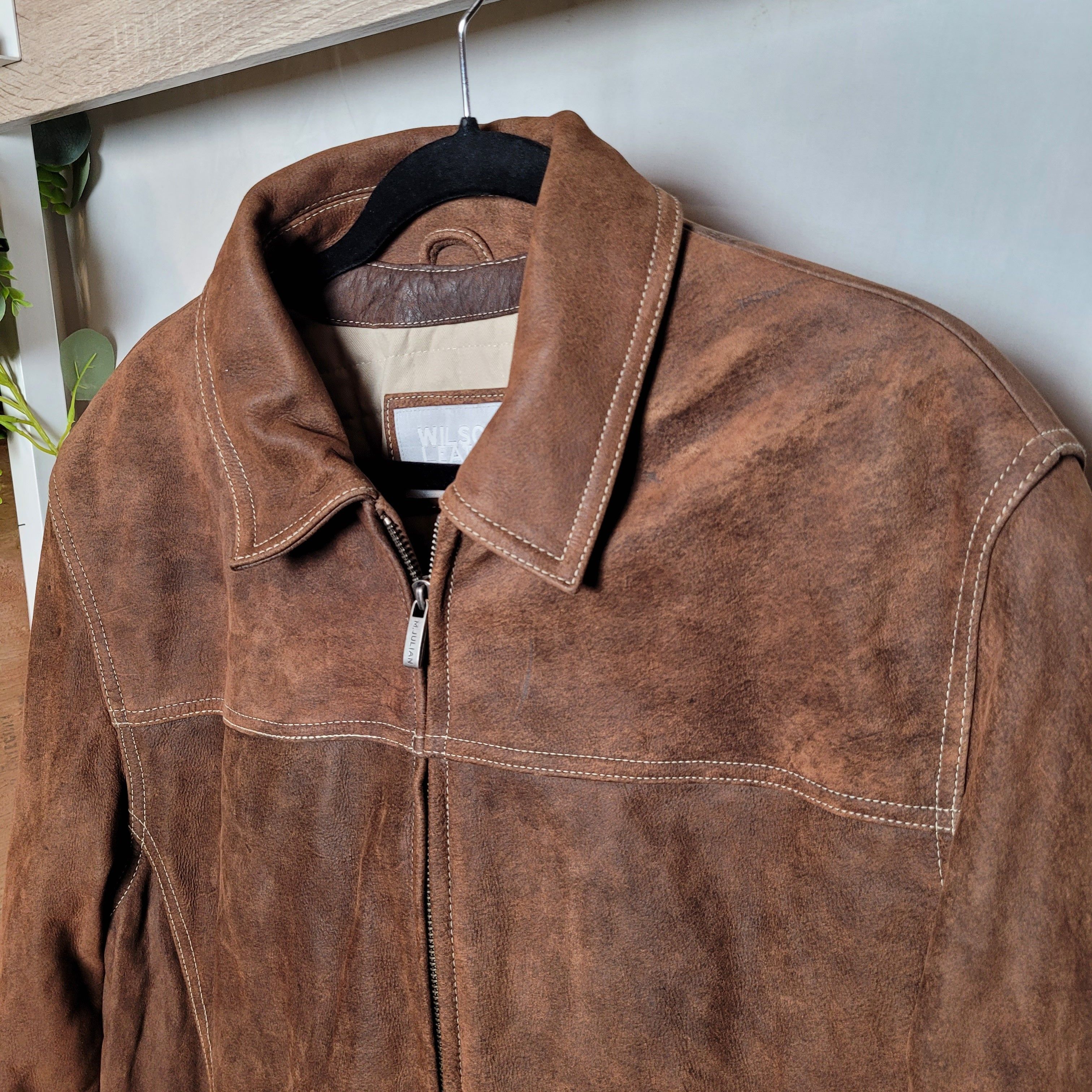 Wilsons Leather Jacket M. Julian Brown Brushed Suede Heavy Wilsons Leather Jacket M. Julian Brown Brushed Suede Heavy