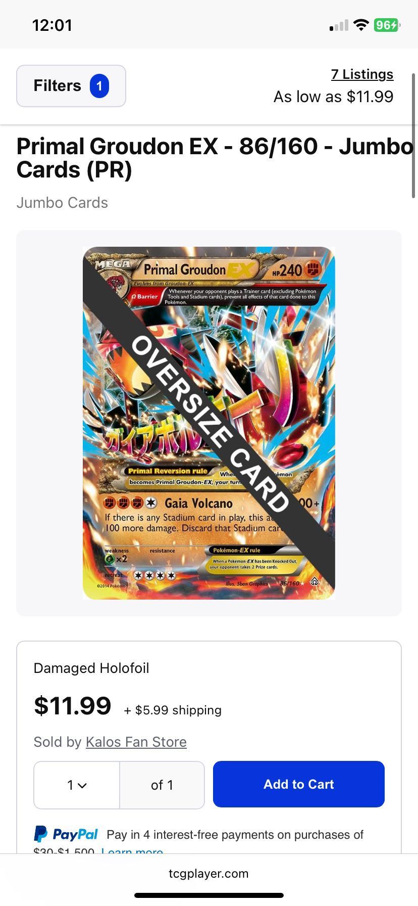pokemon card groudon gx Carte Pokémon S8a 006/028 Groudon Holo Mirror – JapanTCG main image 1