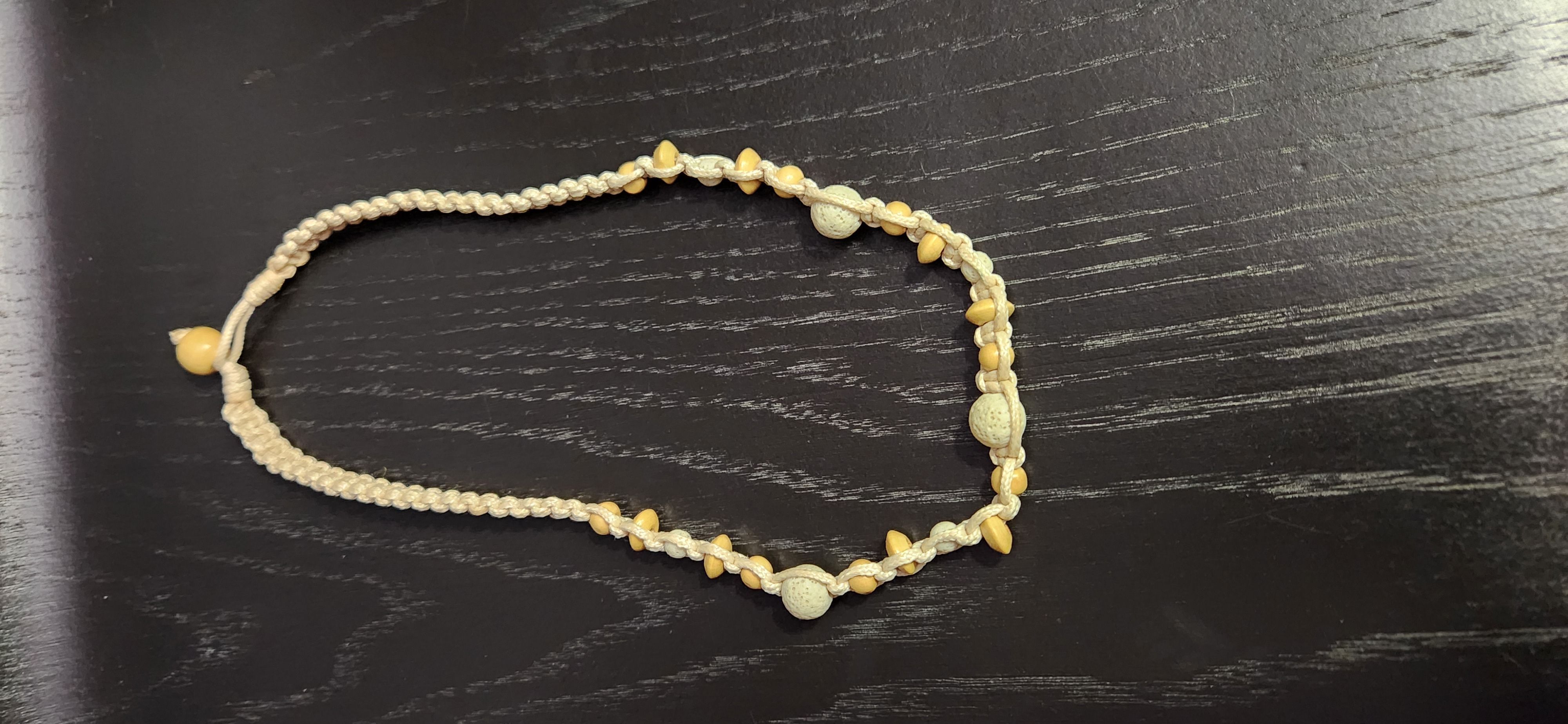 Unisex Tan Necklace with tan and white beads · Whatnot: Buy