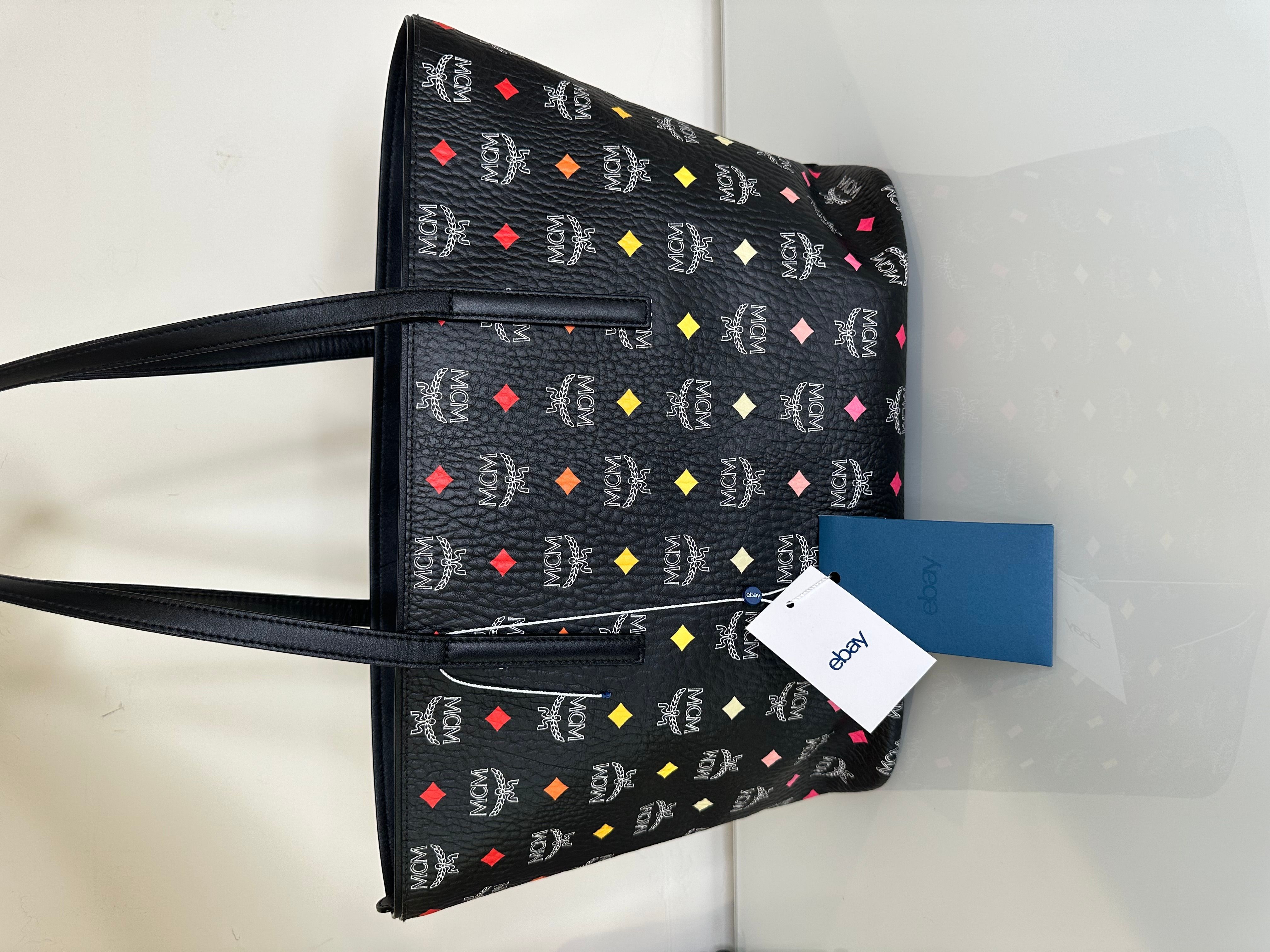 MCM Rare Black Multicolor Visetos Tote Bag · Whatnot: Shop, Sell