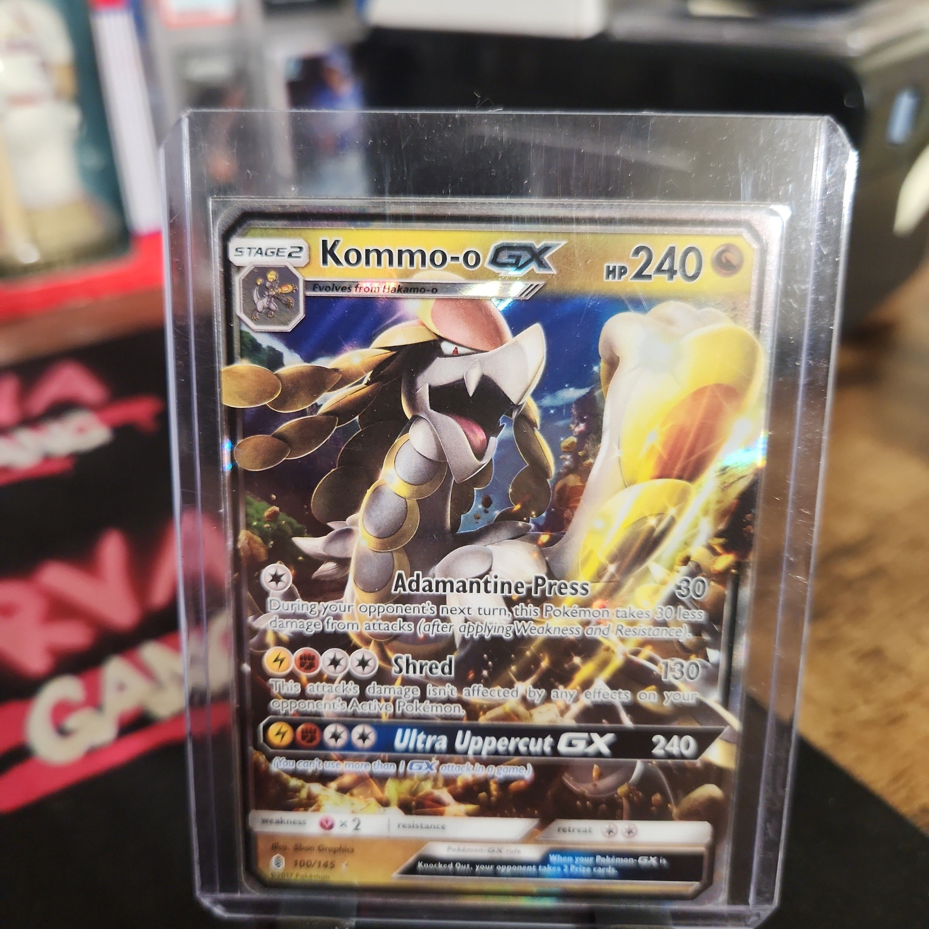 pokemon card kommo-o Pokemon TCG Ultra Rare Kommo-o GX Guardians Rising Full Art Holo Card –  Pfaltzcraftsmore main image 1