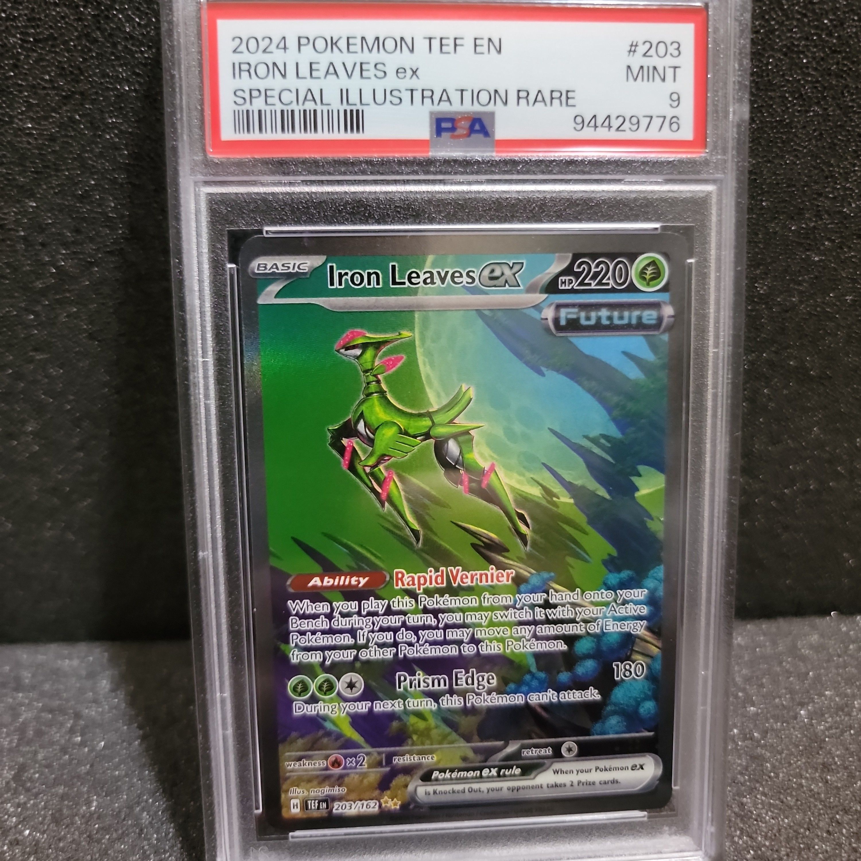 iron leaves ex pokemon card value 203/162 - Iron Leaves ex main image 0
