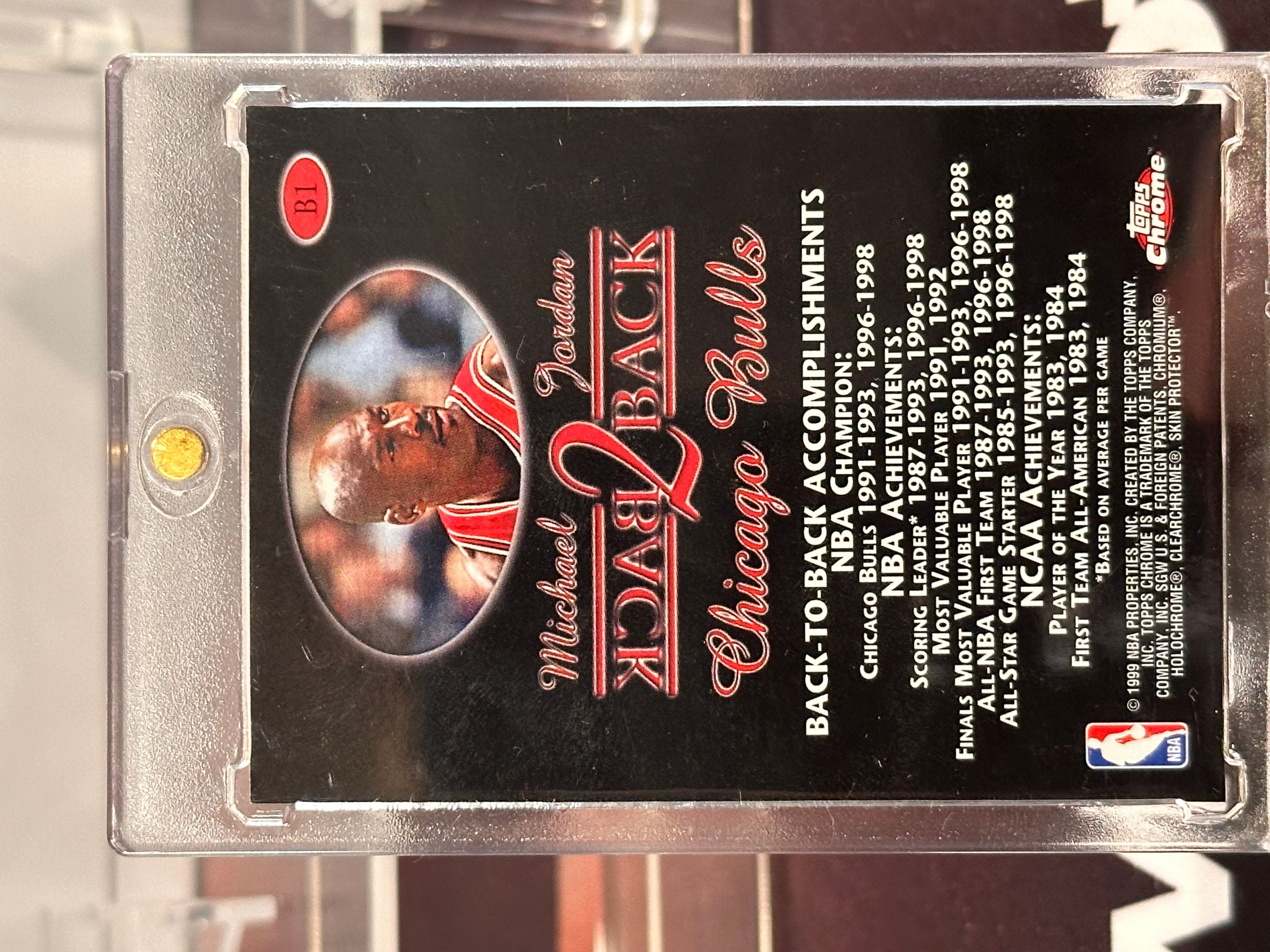 1998-99 Topps Chrome Michael Jordan Back 2 Back #B1 Chicago Bulls