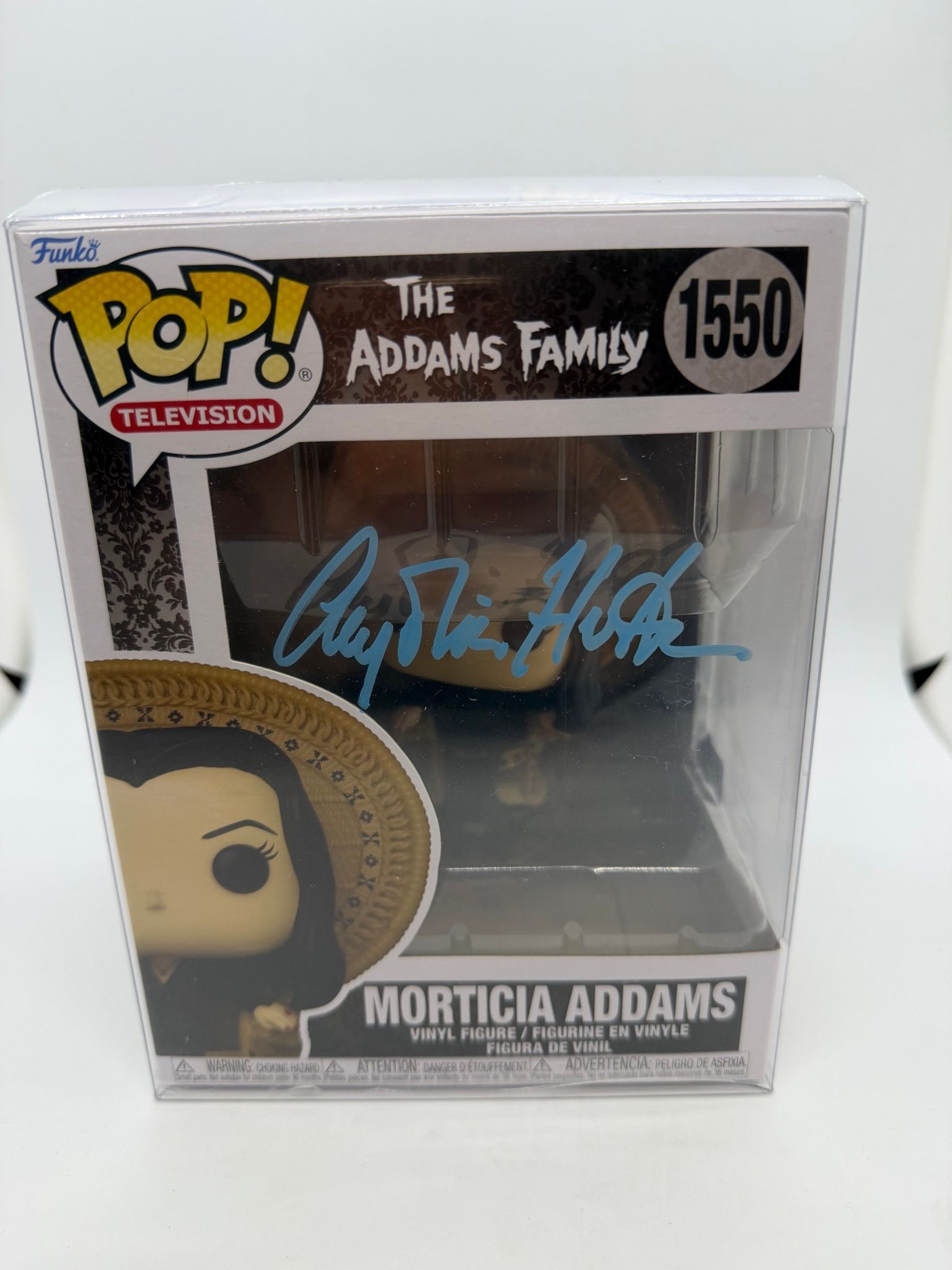 Morticia Addams Signed Funko by Angelica Houston