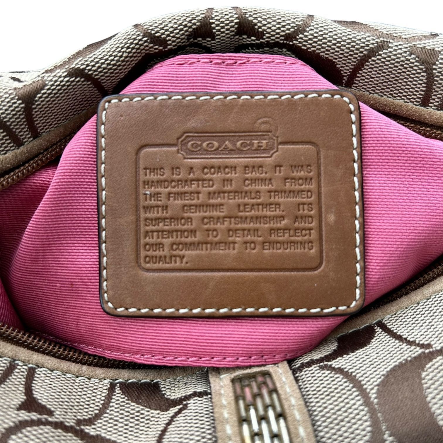 美品✨COACH Accessory Pouch Signature Y2K Y2K Signature Coach Champagne Digital Camera Wristlet Pouch
