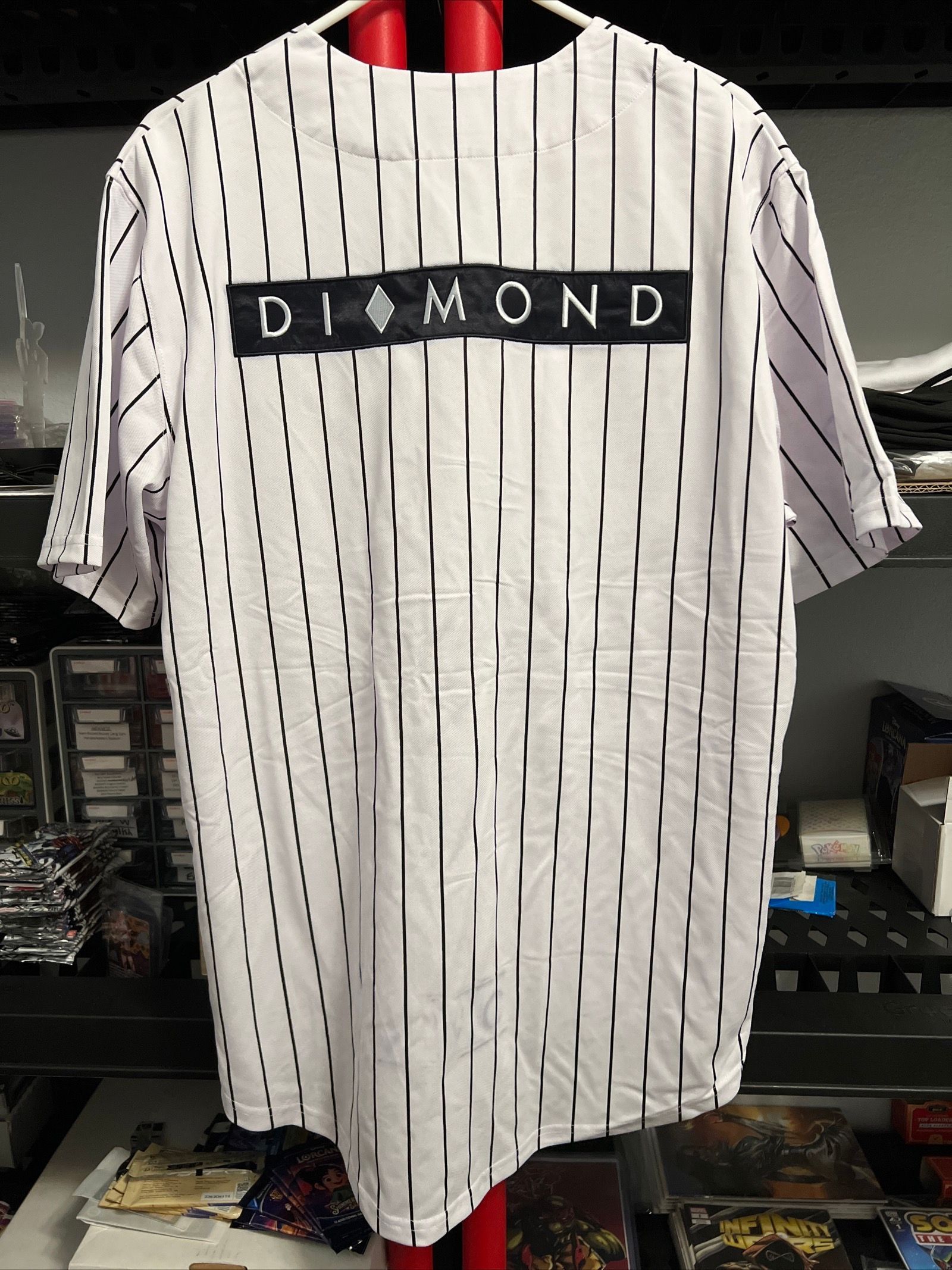 Diamond Supply Co baseball jersey Pin Stripe Size Medium Whatnot Buy Sell Go Live