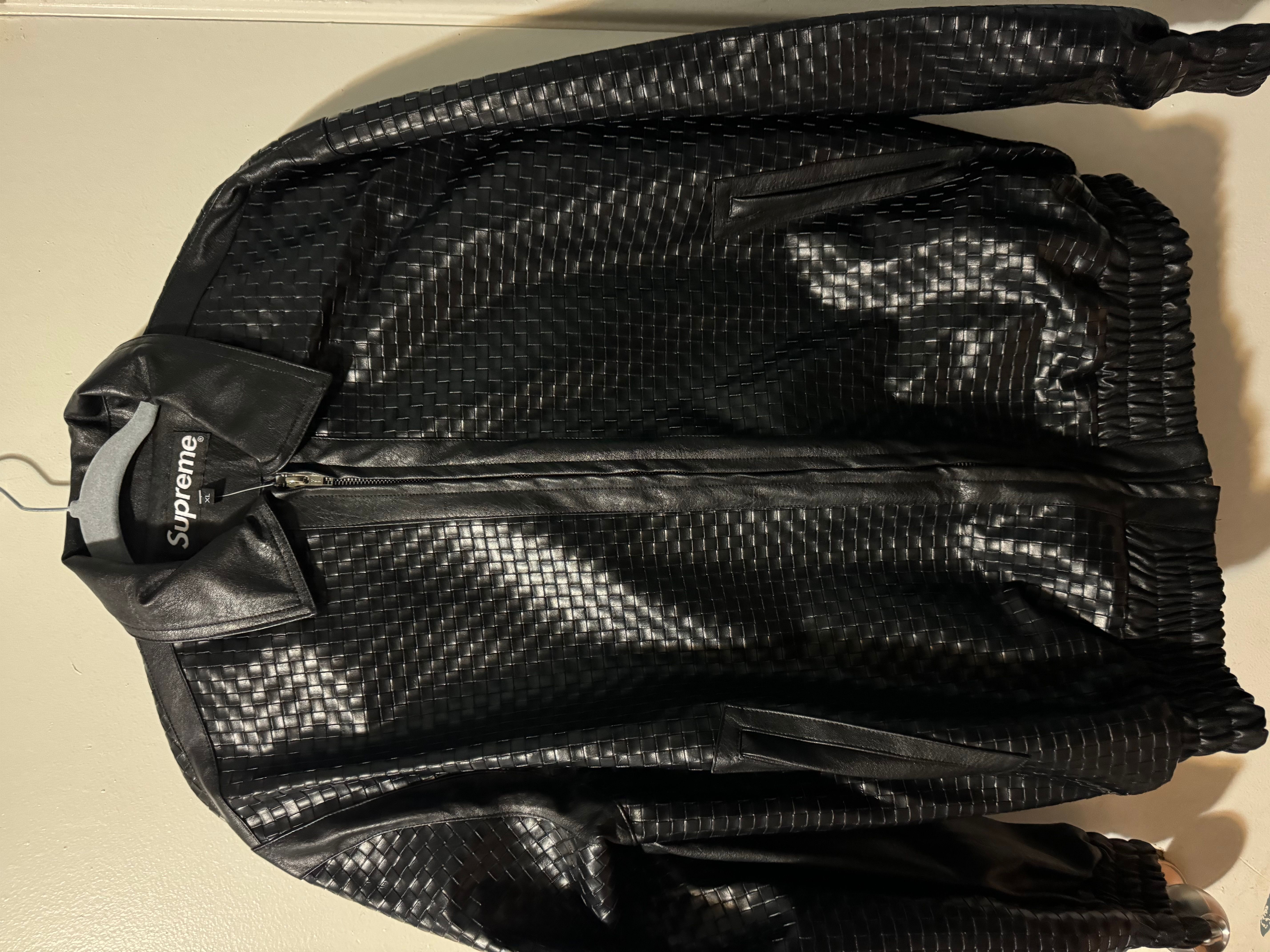 Supreme Woven Leather Varsity Jacket · Whatnot: Shop, Sell