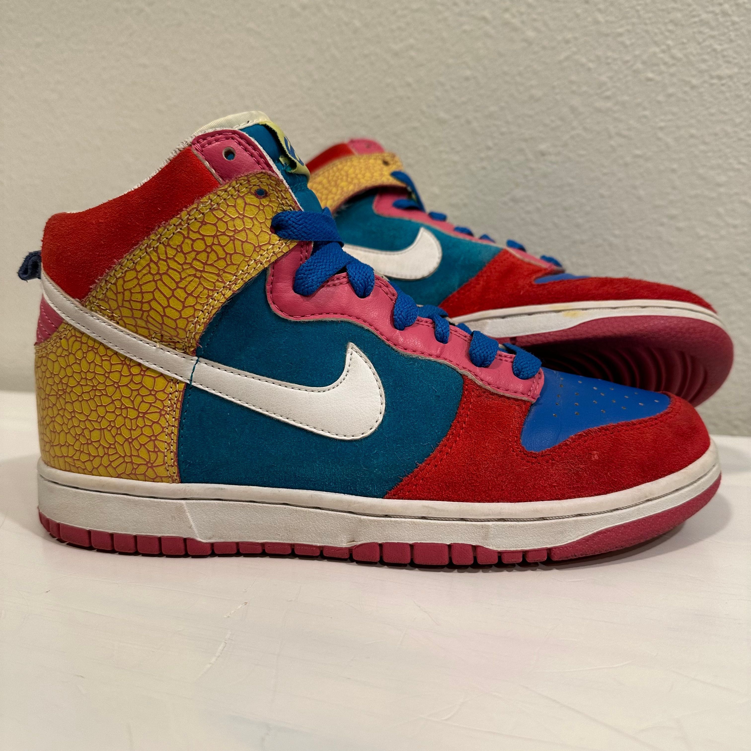 【新品】NIKE WMNS DUNK HIGH 6.0 342257 700 Nike Dunk High 6.0 Hi Top Athletic Shoes Multi Color 342257