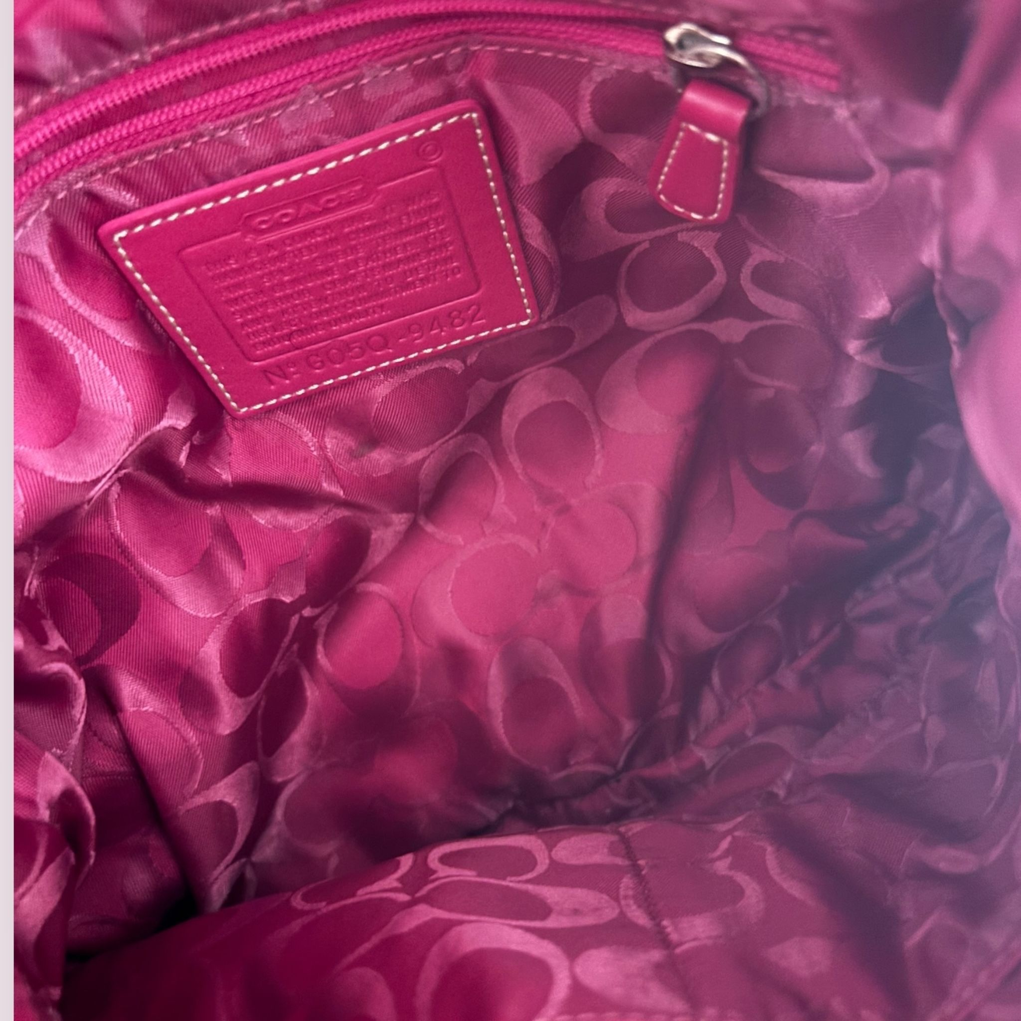 Vintage Rare Coach Suede Shoulder Bag 6050-9482 Pink