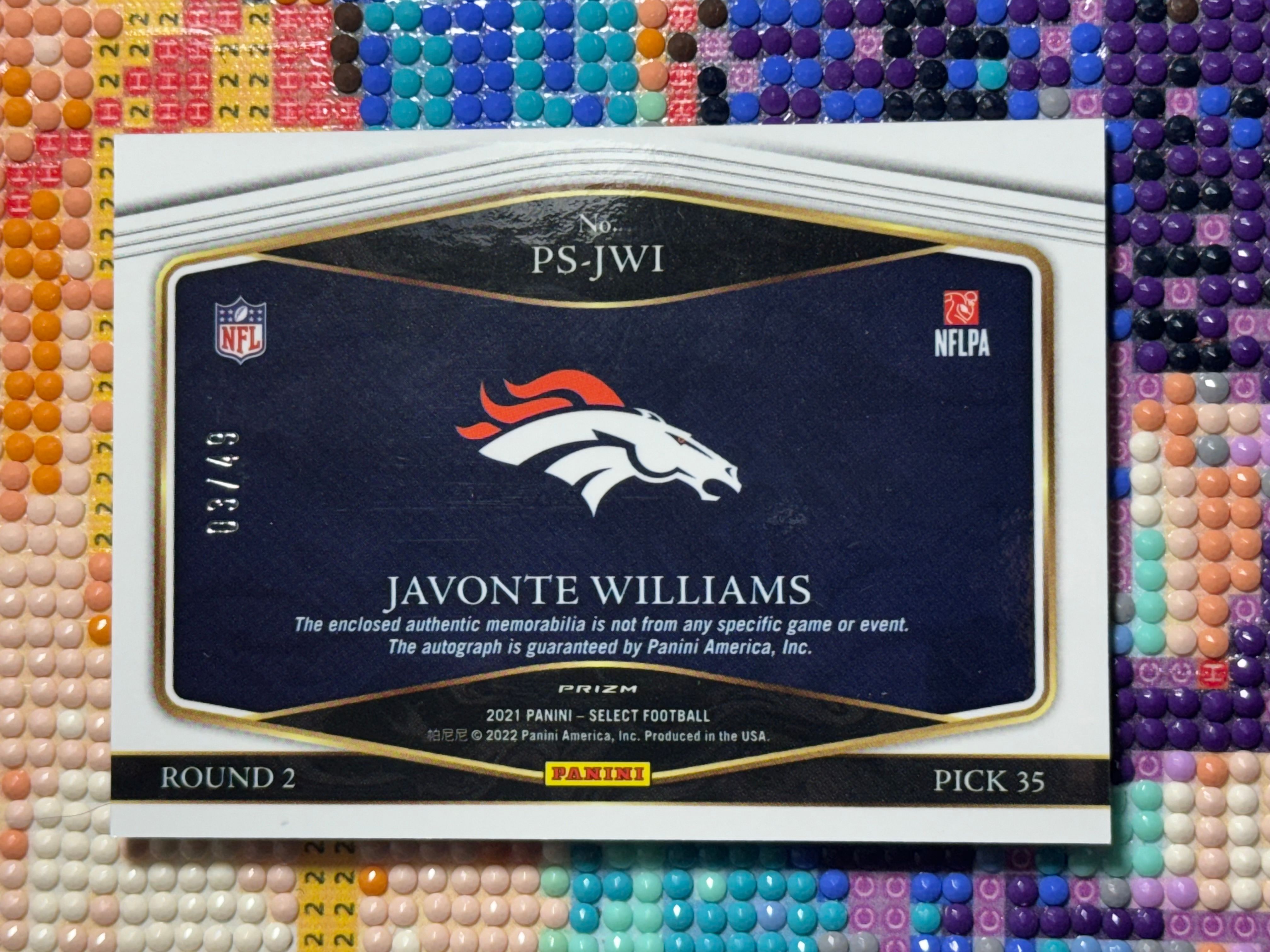 Javonte Williams Origins Tie sale Dye RPA