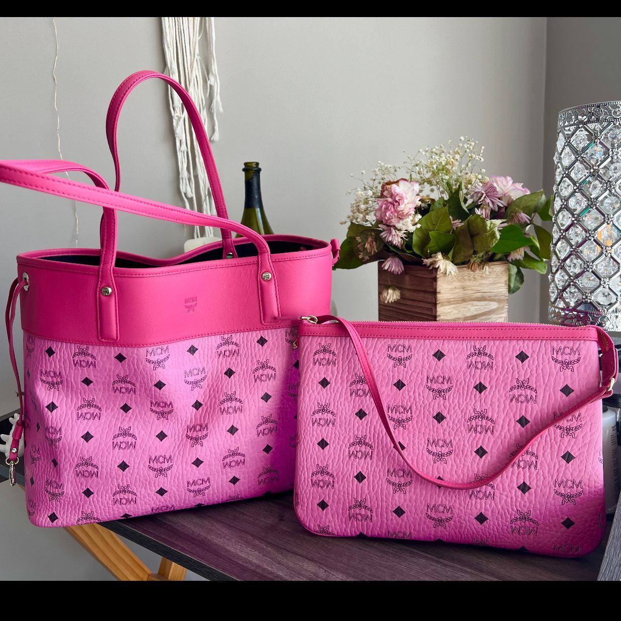 HOT Mcm Tote Bag Hot Pink Mcm Crossbody MCM Barbie Pink