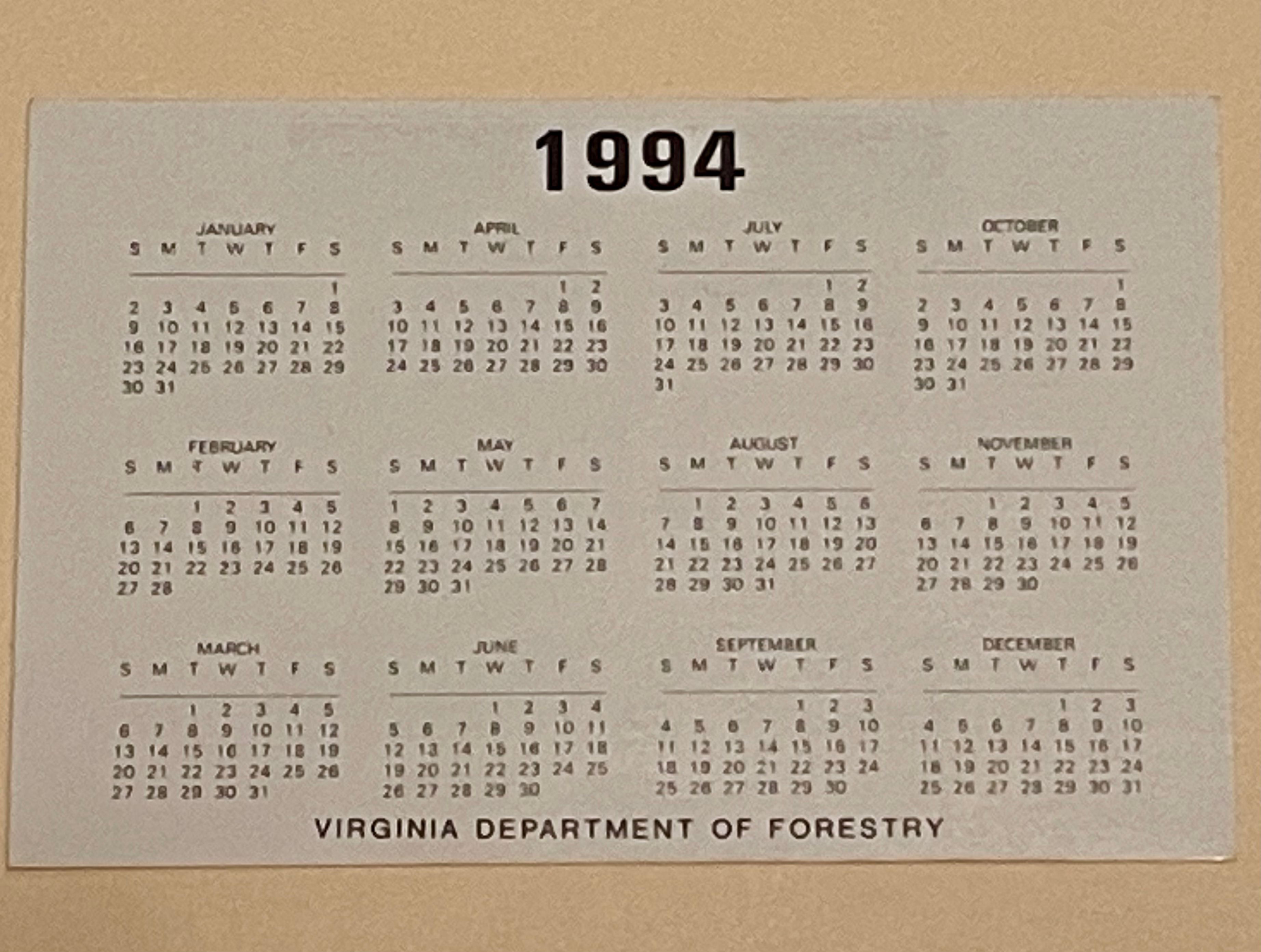 68) Vtg Smokey Bear Wallet Calendar 1994 · Whatnot: Shop