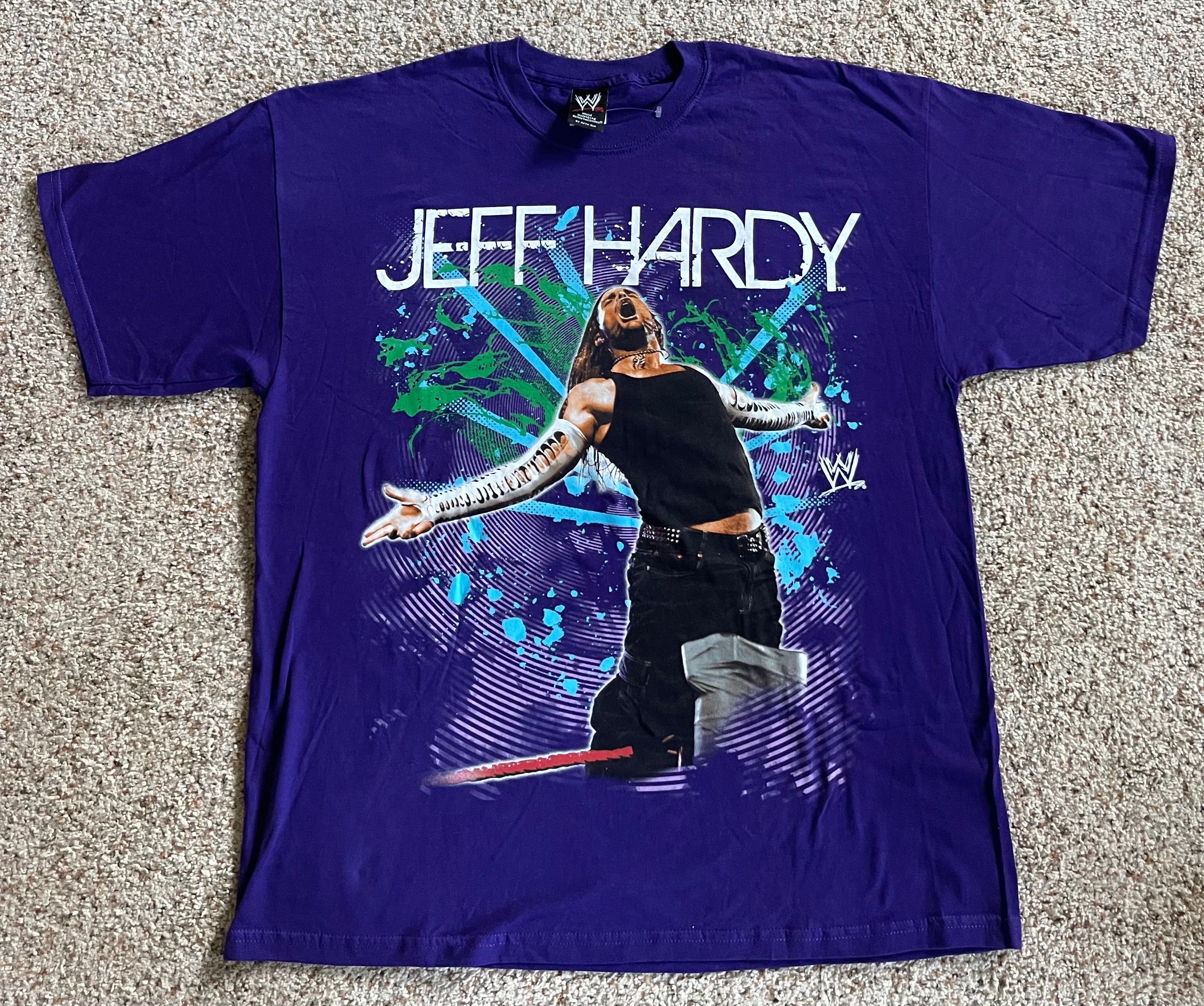 RARE 2008 JEFF HARDY on sale BOYZ ART WWE WRESTLING LARGE T SHIRT AEW WCW WWF TNA NXT