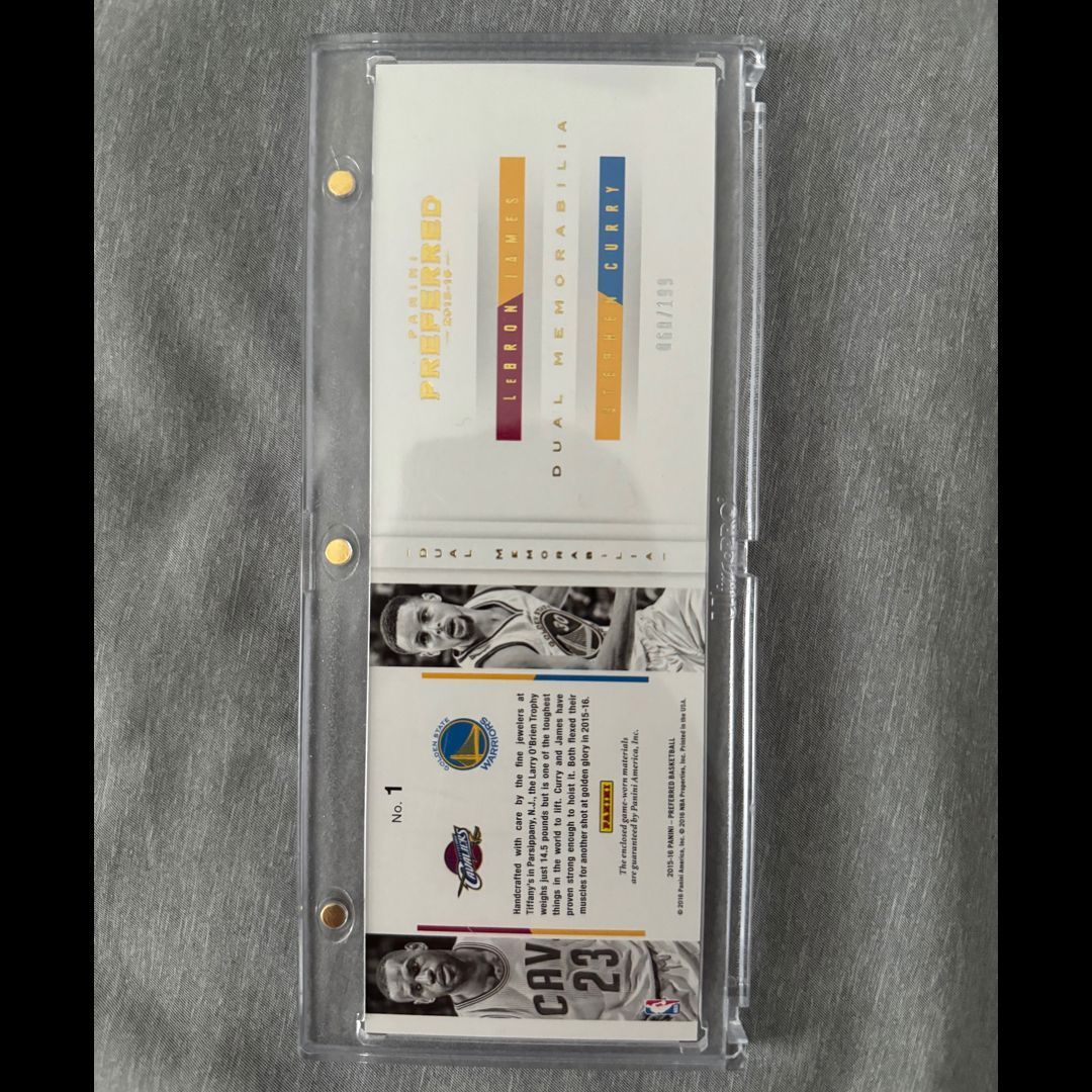 2015-16 Panini Preferred LEBRON JAMES & STEPHEN CURRY /199