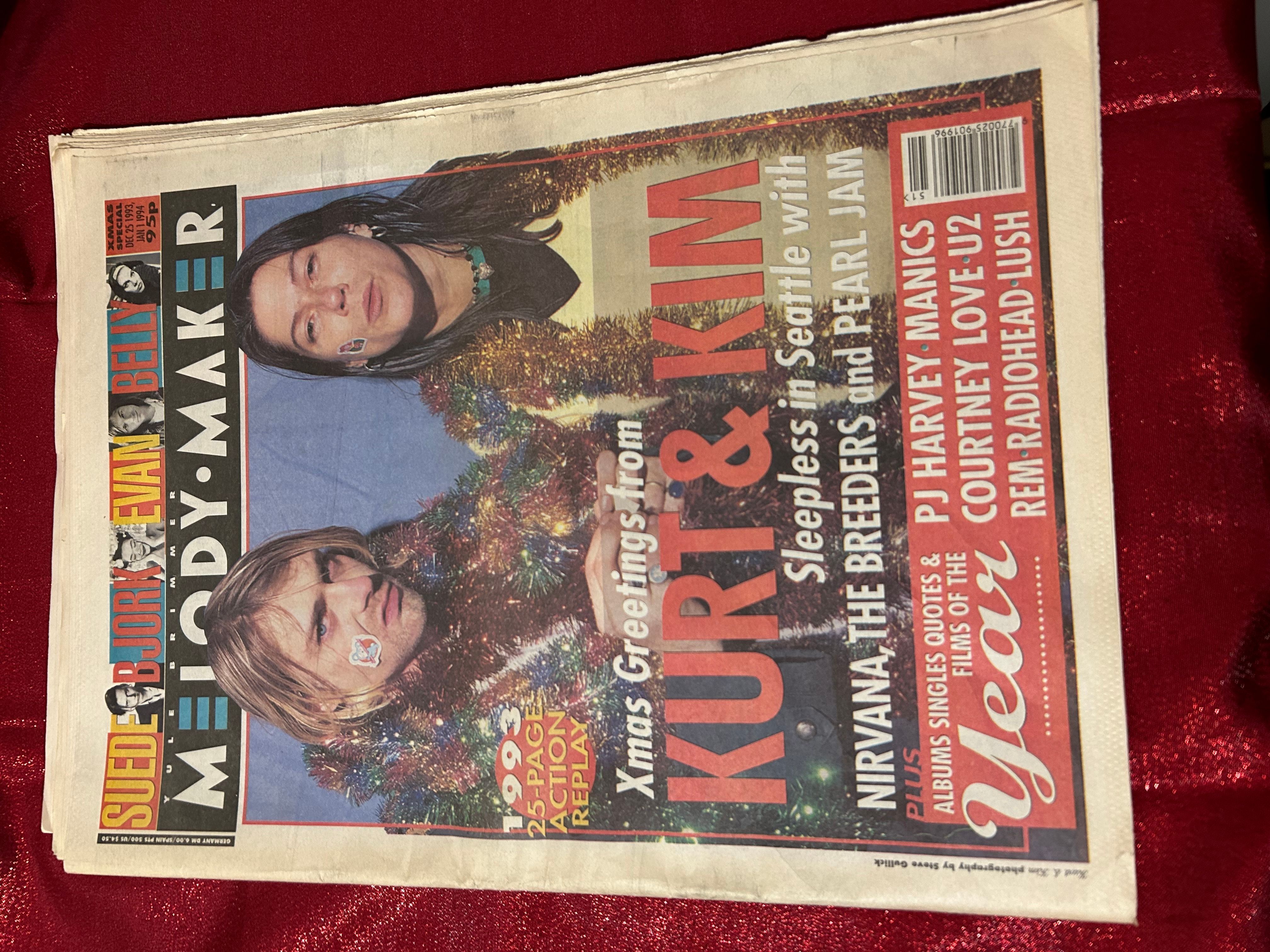 Melody maker magazine Kurt cobain and Kim deal Nirvana the pixies