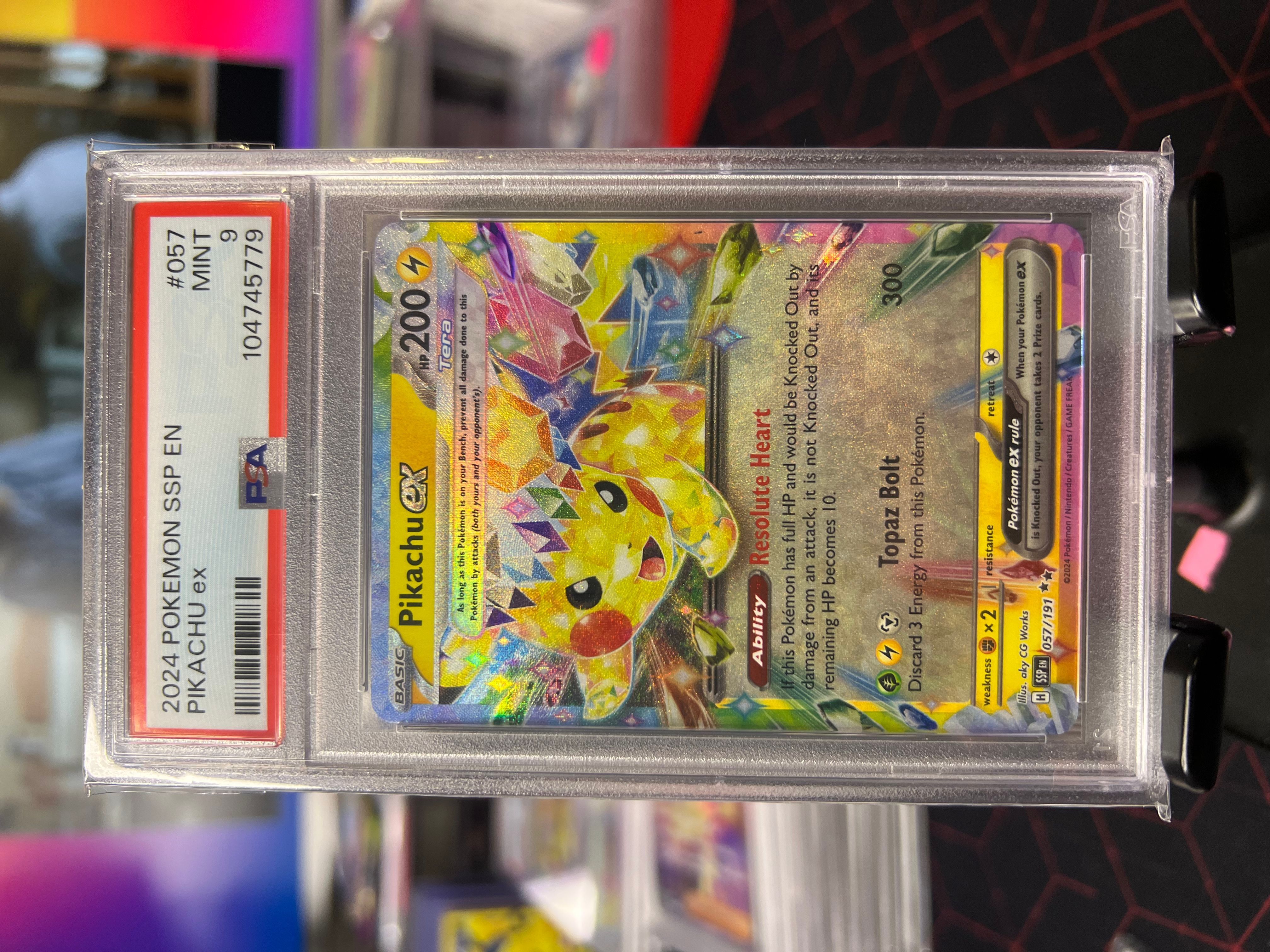 2024 ピカチュウ ex ウルトラレア MINT PSA 9 2024 Pokémon SSP EN Pikachu EX #057 Mint 9 · Whatnot: Shop