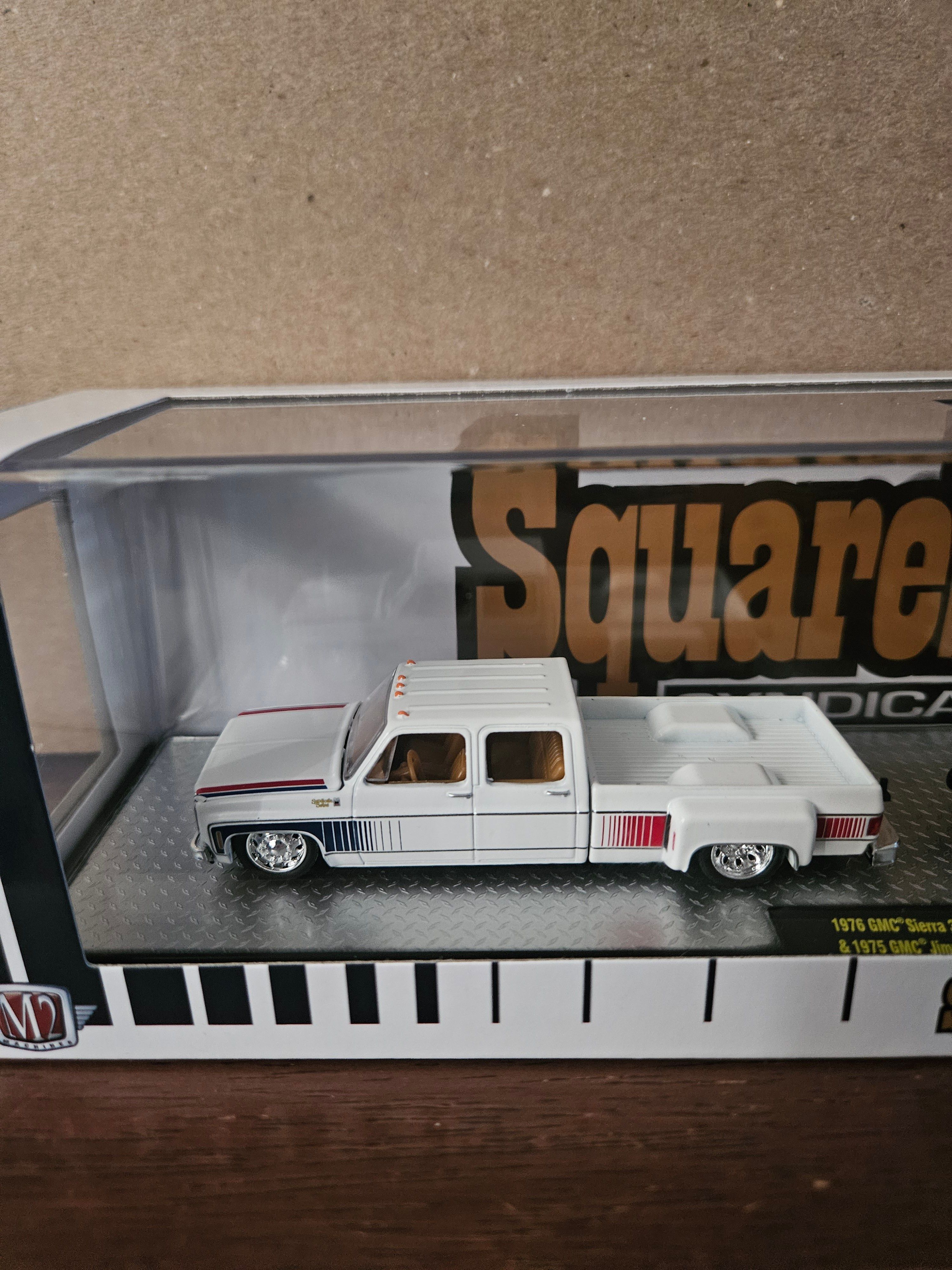 M2 MACHINES 76 GMC SIERRA 3500 DUALLY & 75 GMC JIMMY SIERRA
