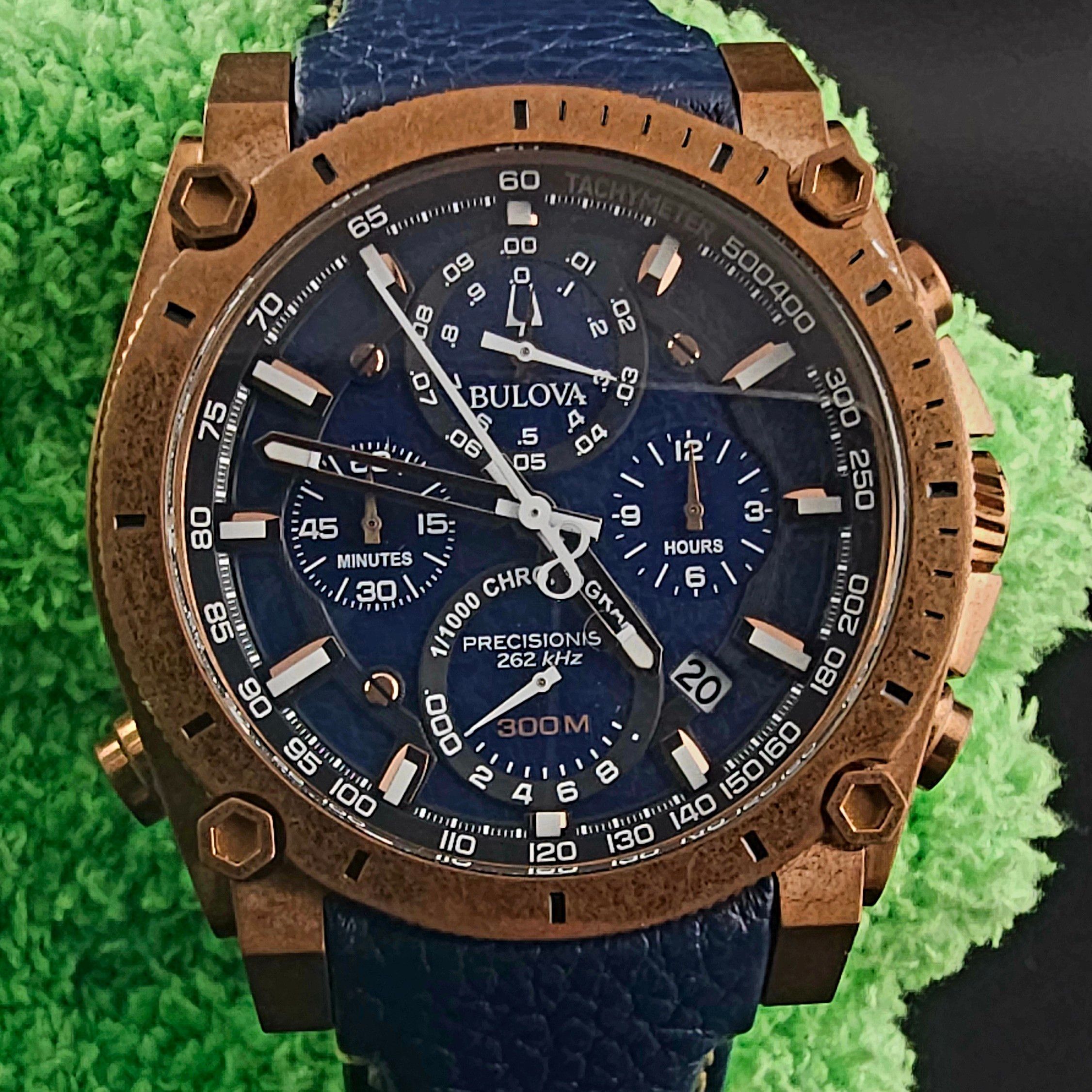 Bulova Blue Mens Chronograph Watch Precisionist deals 97B186