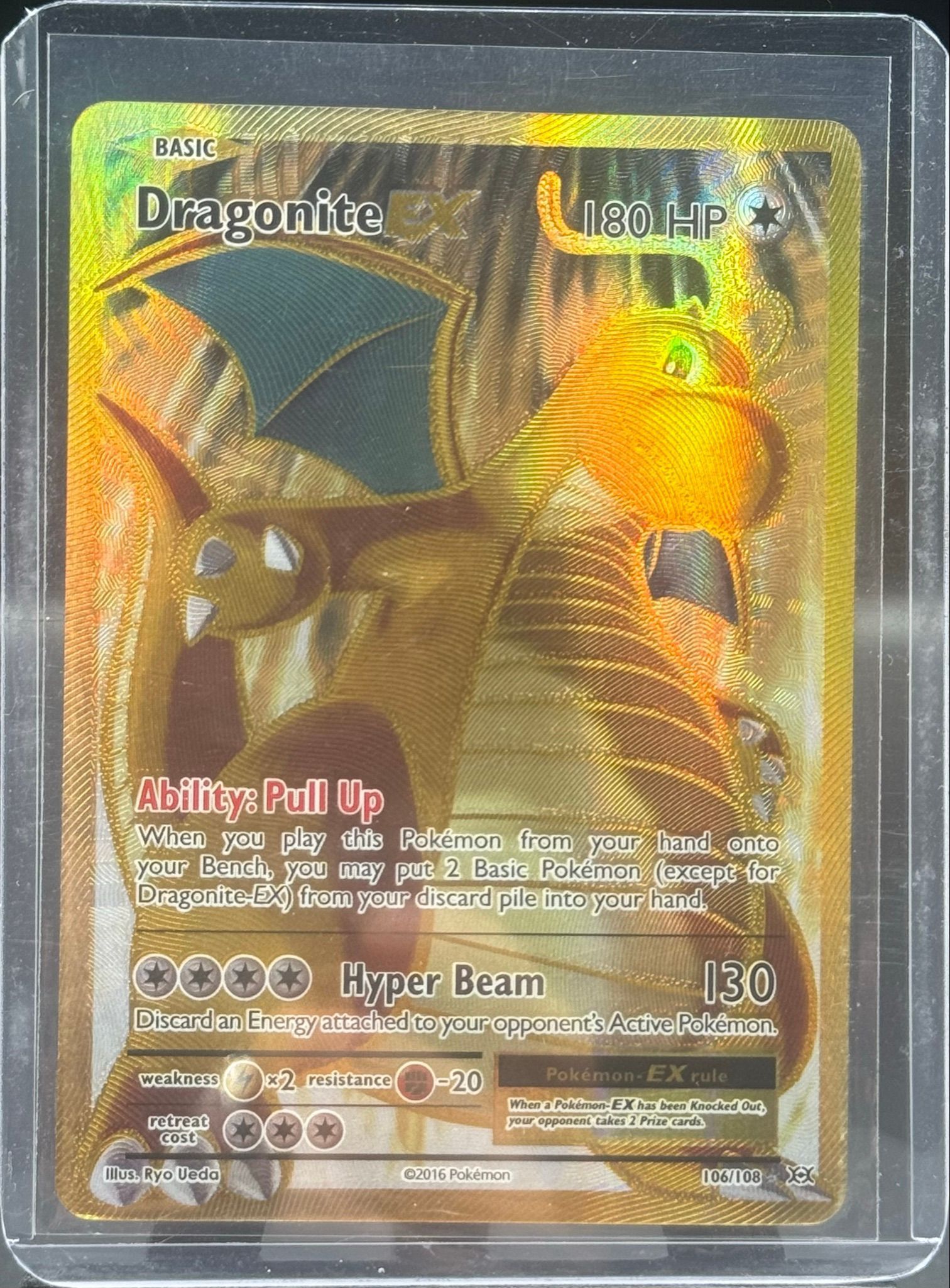 gold dragonite pokemon card Mega Dragonite ex Gold Hyper Rare main image 1