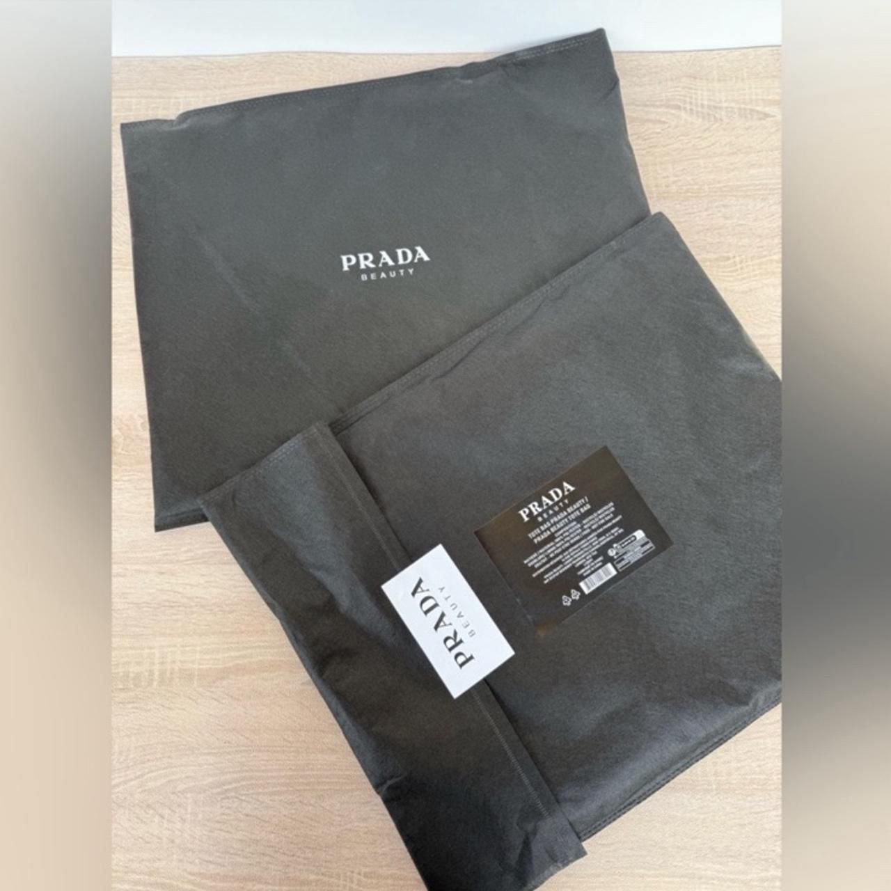 New Prada Tote w/ Pouch Dust bag; Reversible: light green/black