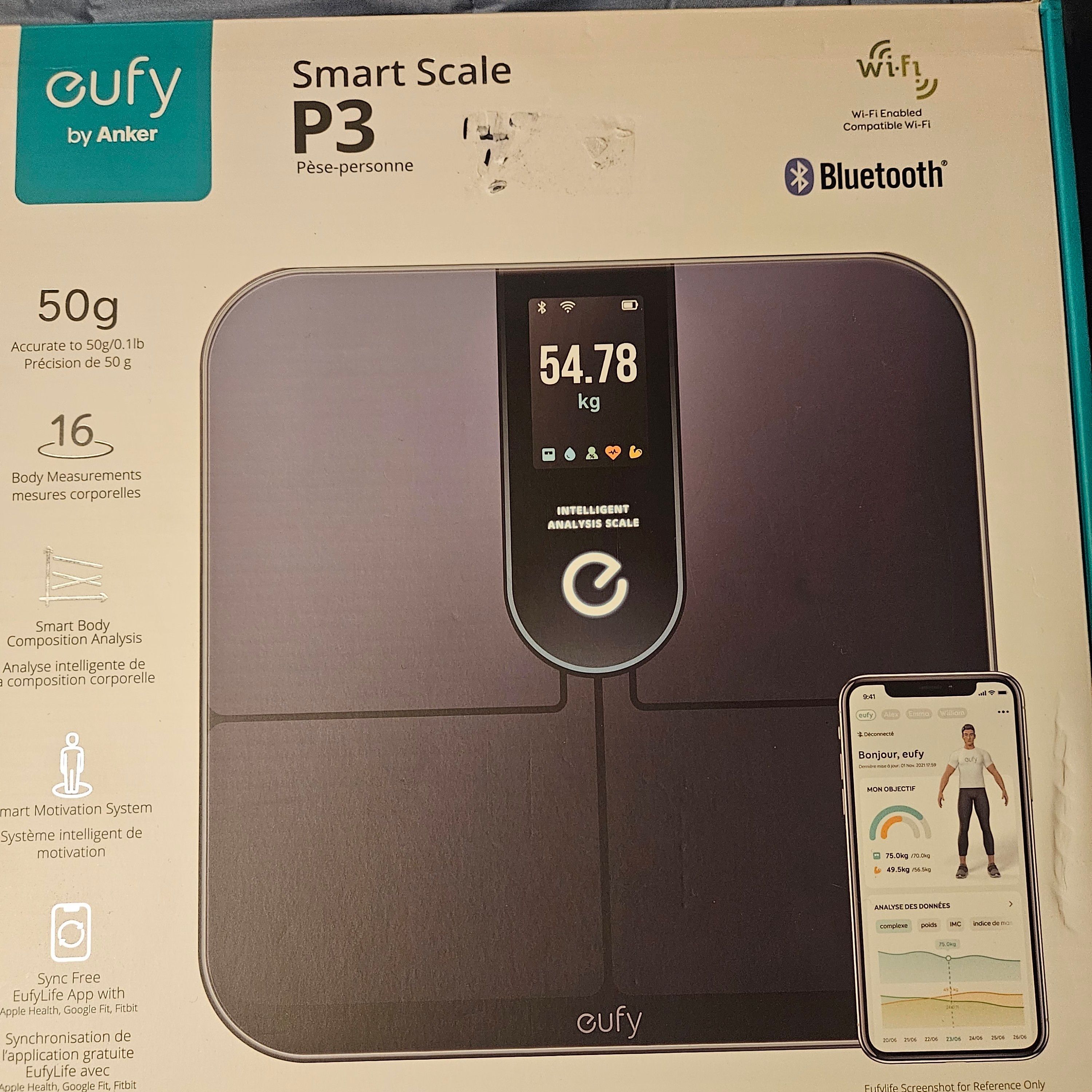 Anker Eufy (ユーフィ) P3 Smart Scale Anker Eufy (ユーフィ) Smart Scale P3 （体重体組成計）アプリ対応