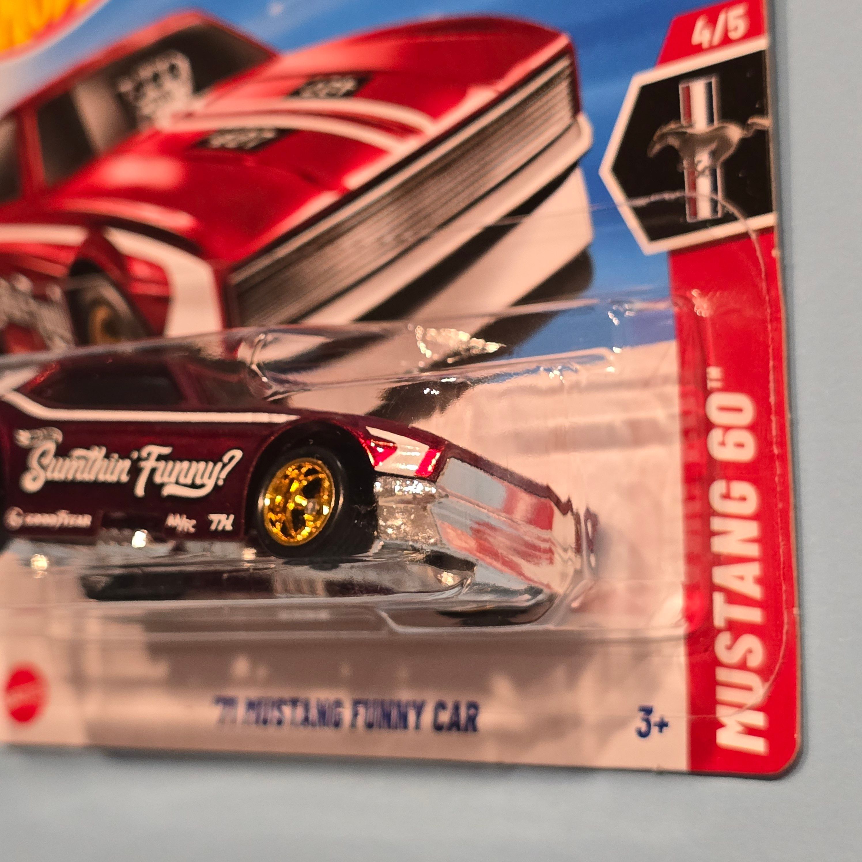 HOT WHEELS 2025 SUPER TREASURE HUNT 71 MUSTANG FUNNY CAR - SHORT