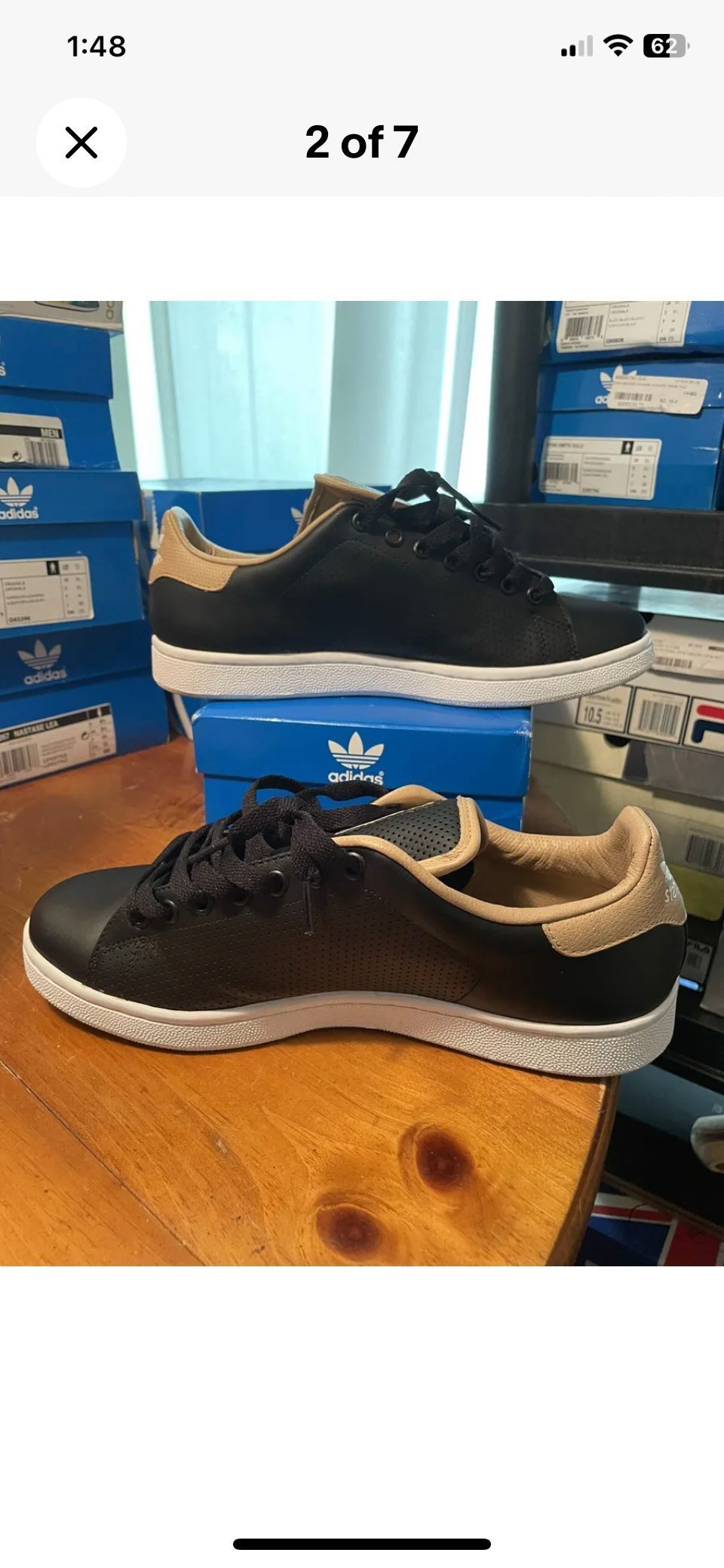 2007 ADIDAS Stan Smith Graph Black1/tan perforated leather