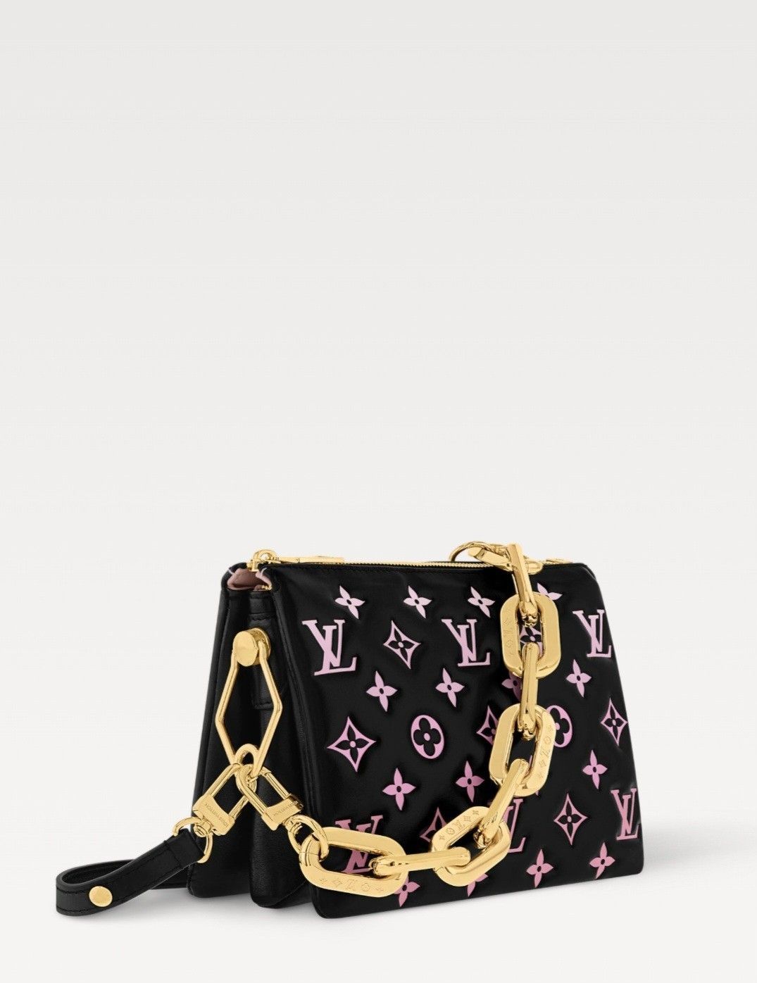 Louis Vuitton Limited Edition Black & Pink LV Ski In Rose Coussin