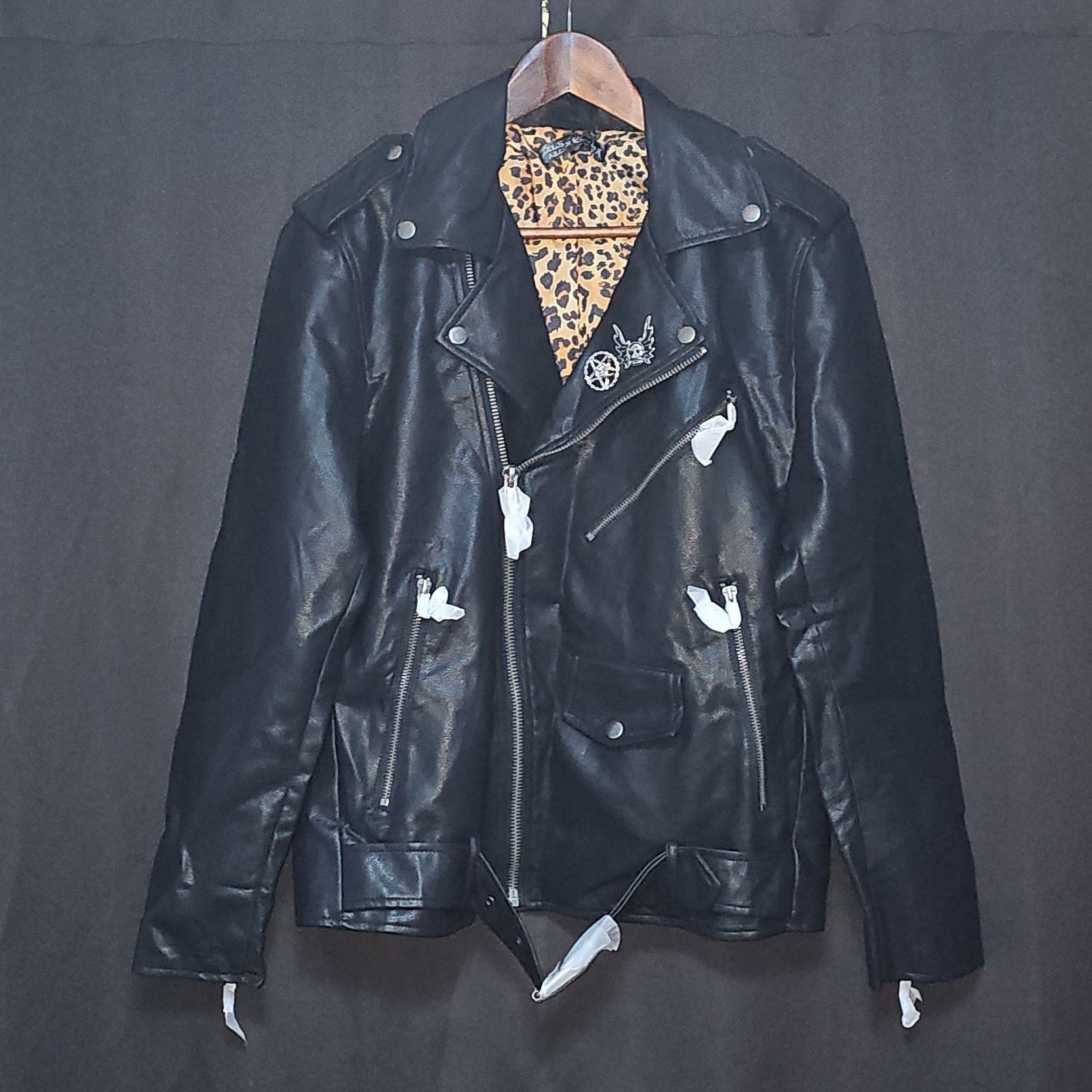 Dollskill X Elvira faux leather jacket with portrait