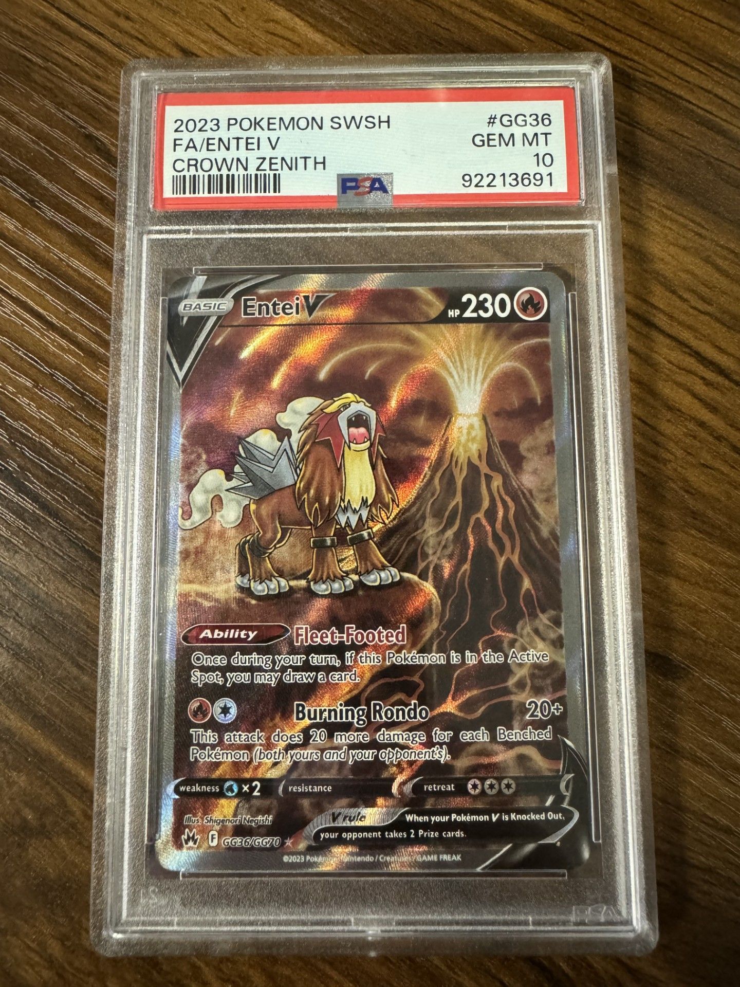 2023 Full Art Entei V top Crown Zenith GG36 PSA 9 Mint