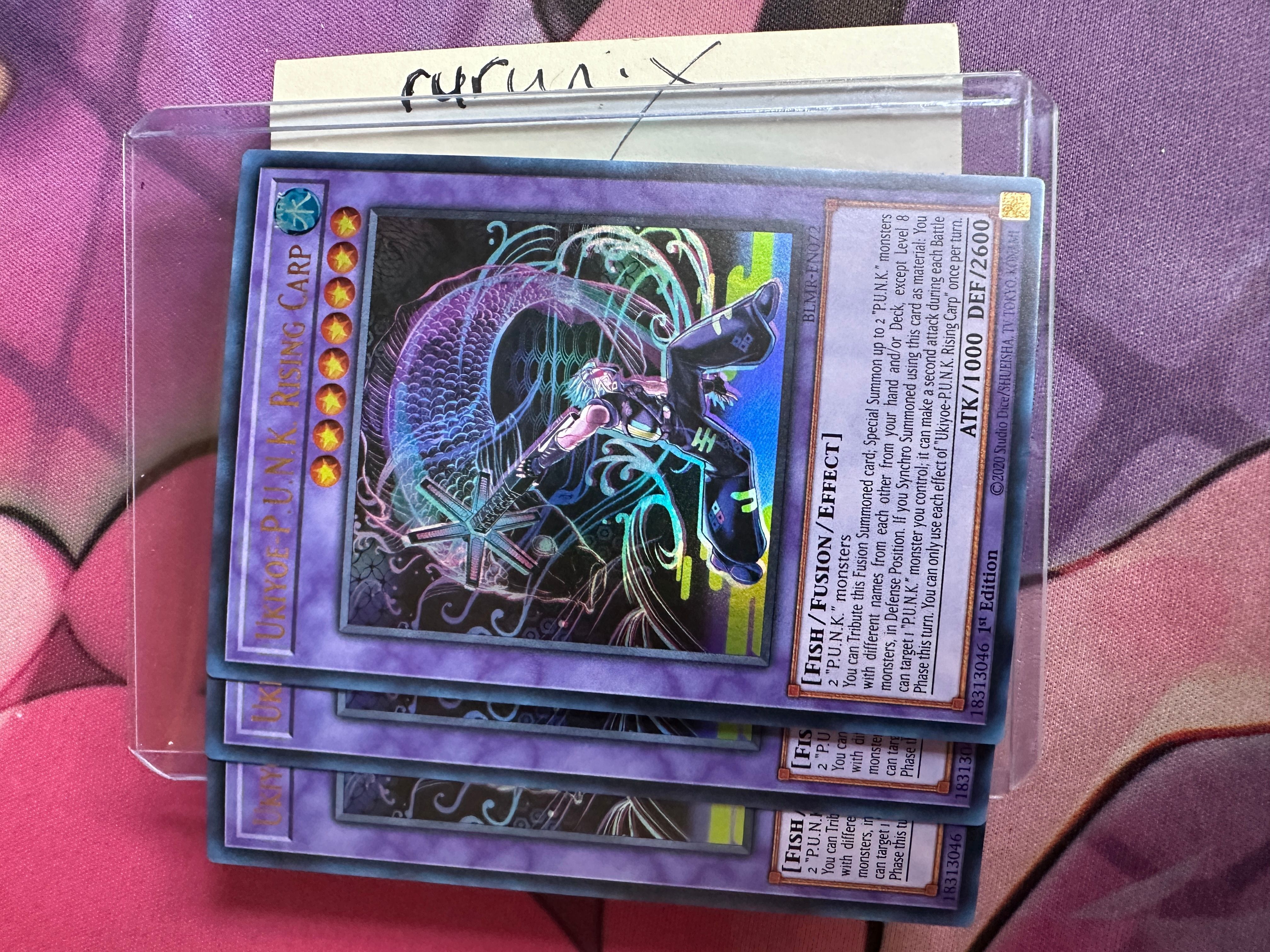3x Yugioh Ukiyoe-P.U.N.K. Rising Carp BLMR-EN072 Ultra Rare