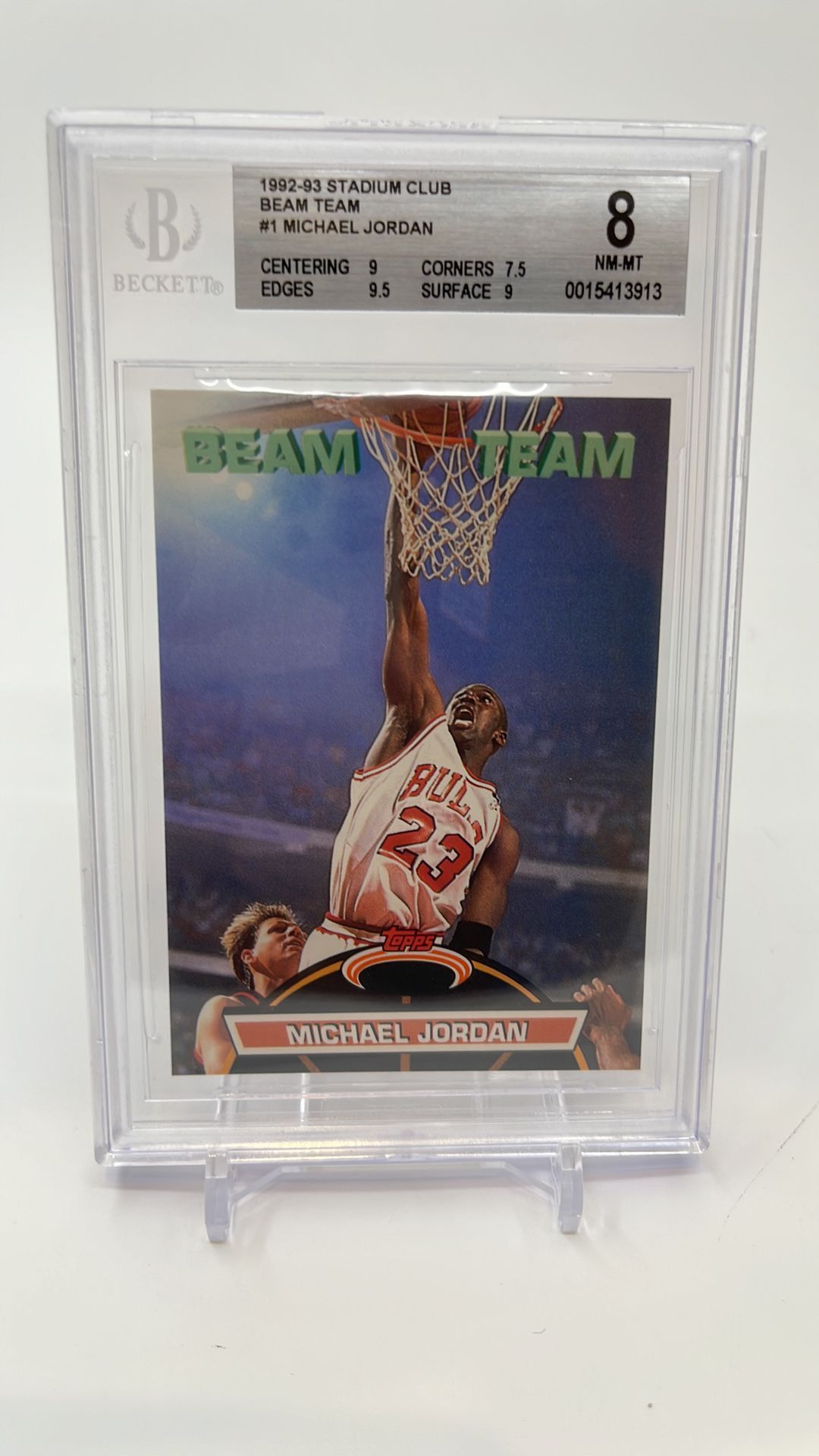 Michael Jordan Topps 1992 Stadium Club Beam Team #1 BGS 8