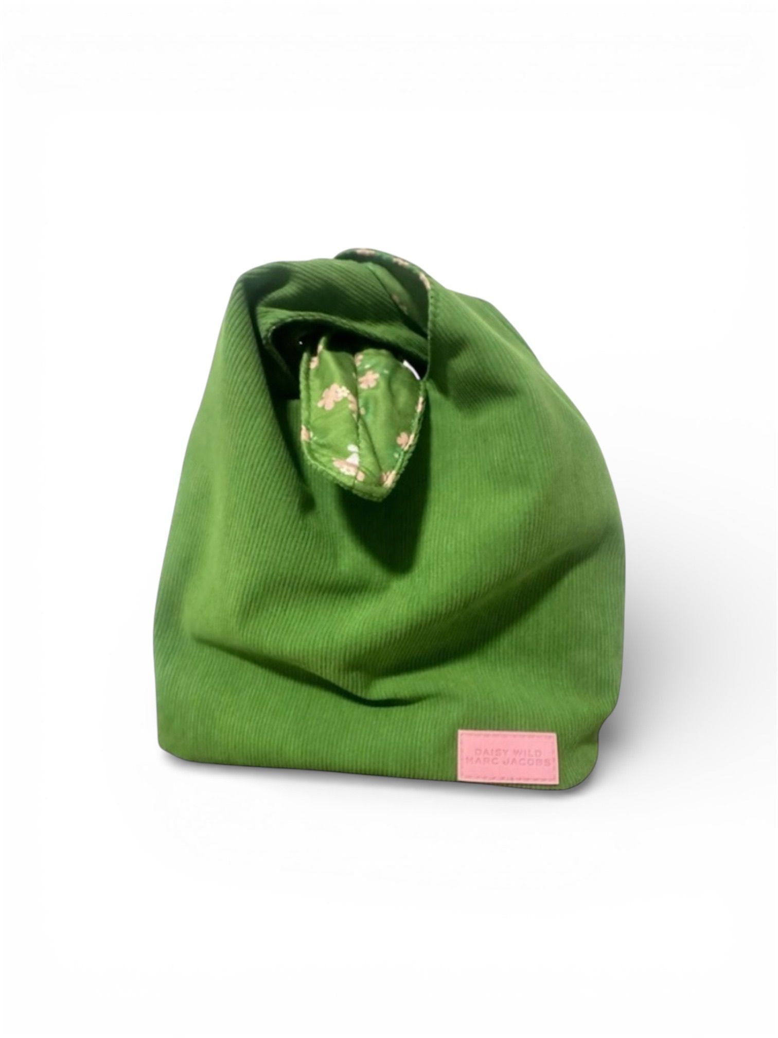 Marc Jacobs Daisy Wild Green Corduroy Tie Top Floral Liner Pouch