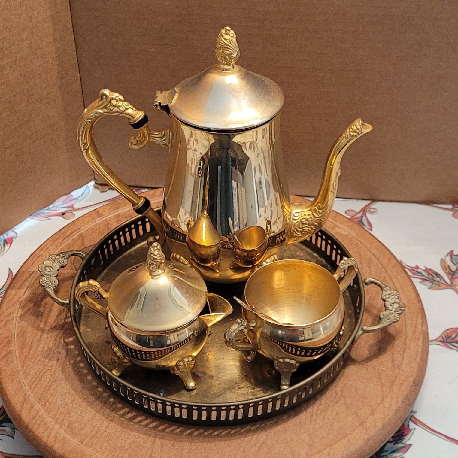 Vintage Gold hot Plated Tea/Coffee Set