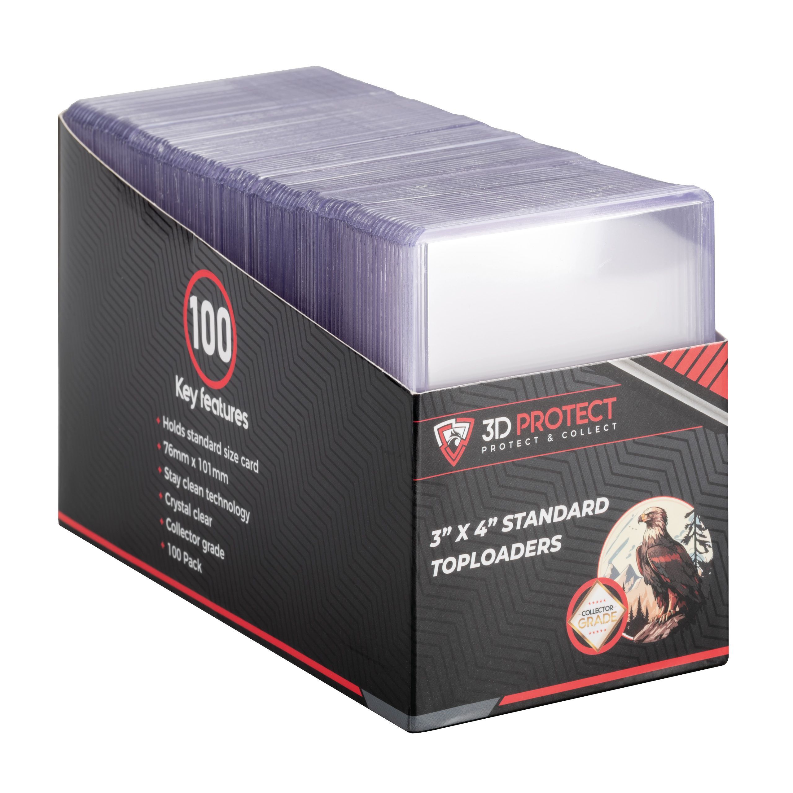 3D-Protect Toploaders Standard 3" x 4" 100 Pack  Whatnot: Shop, Sell,  Connect