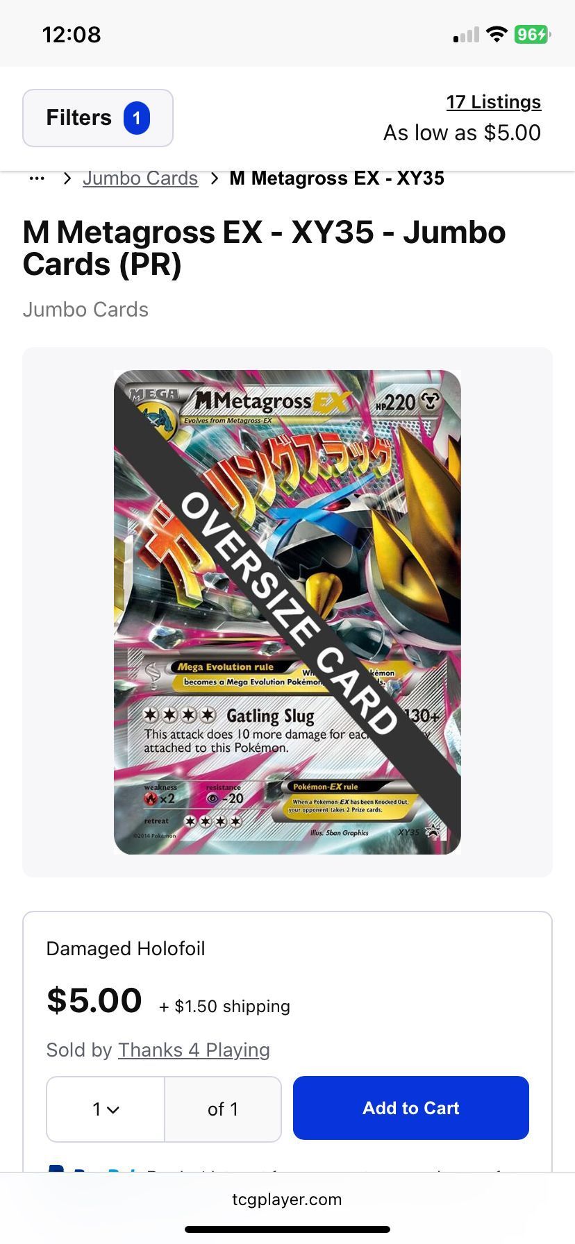 Pokmon Mega M Metagross Ex Promo Jumbo Card  Whatnot: Shop, Sell, Connect
