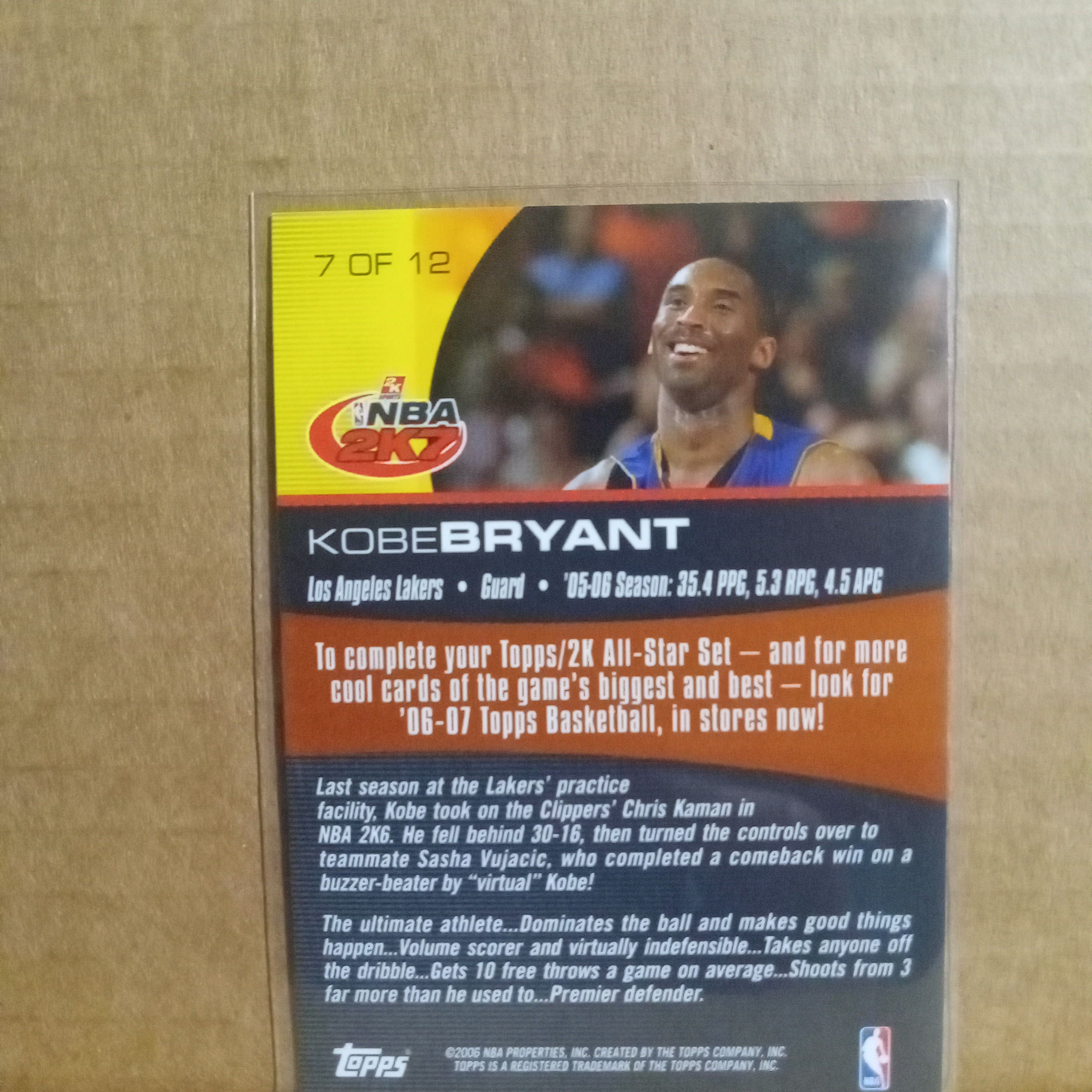 Kobe 7とNBA 2K21とカードセット 2006-07 Topps Basketball 2K7 Promotion YOU PICK | eBay