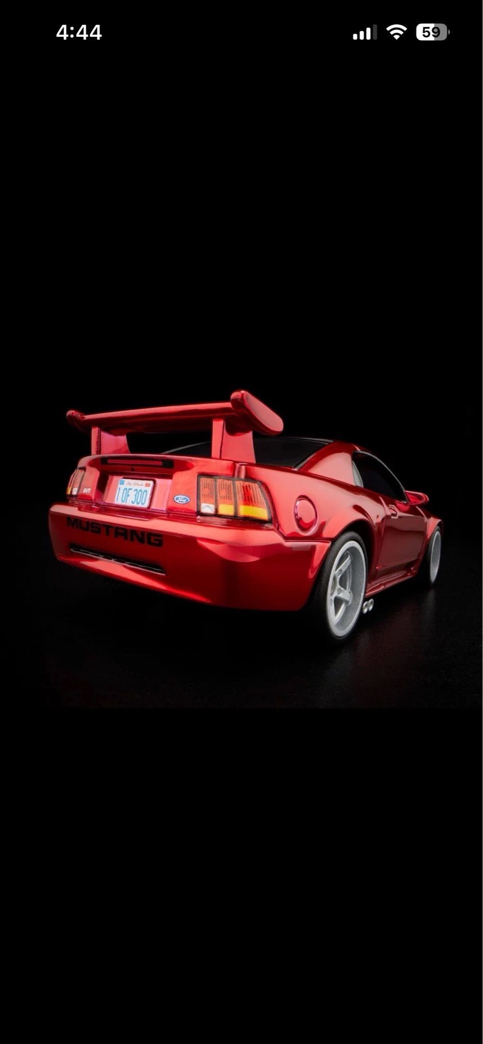 Hot Wheels RLC 2000 Ford Mustang SVT Cobra R Spectraflame Red