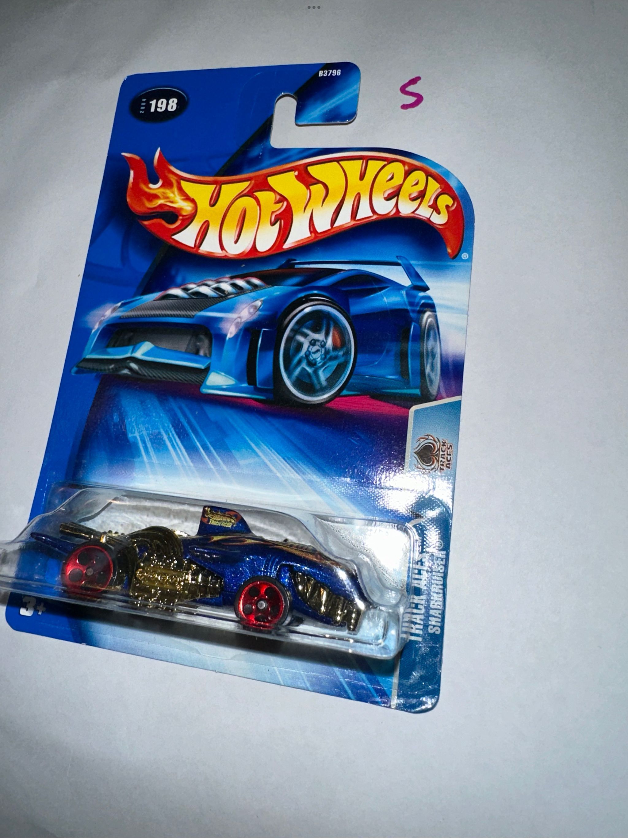 2004 Hot Wheels #198 Track Aces SHARKRUISER Blue w/Red 5Dot